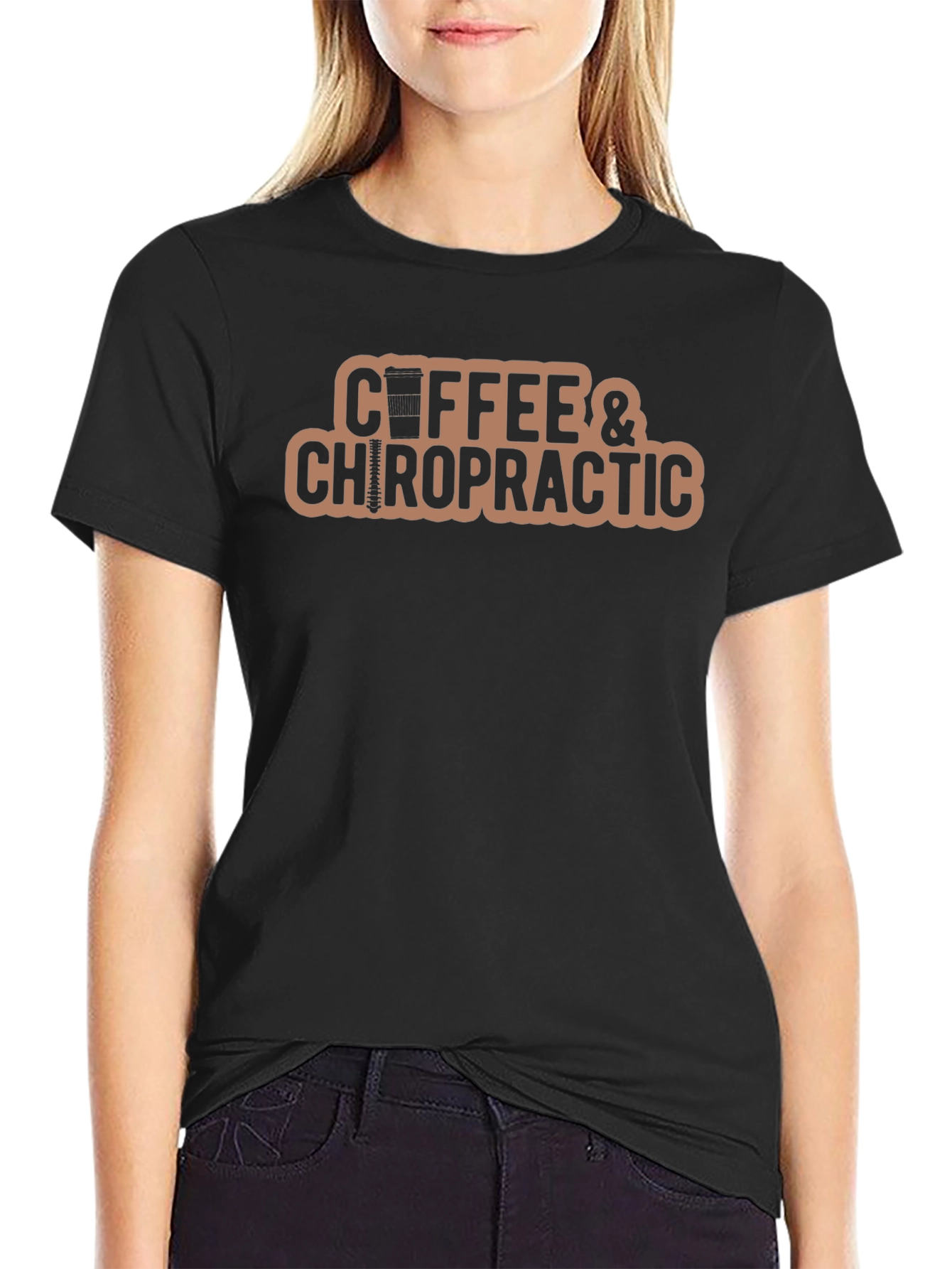 Coffee & Chiropractic Graphic Tee - Black