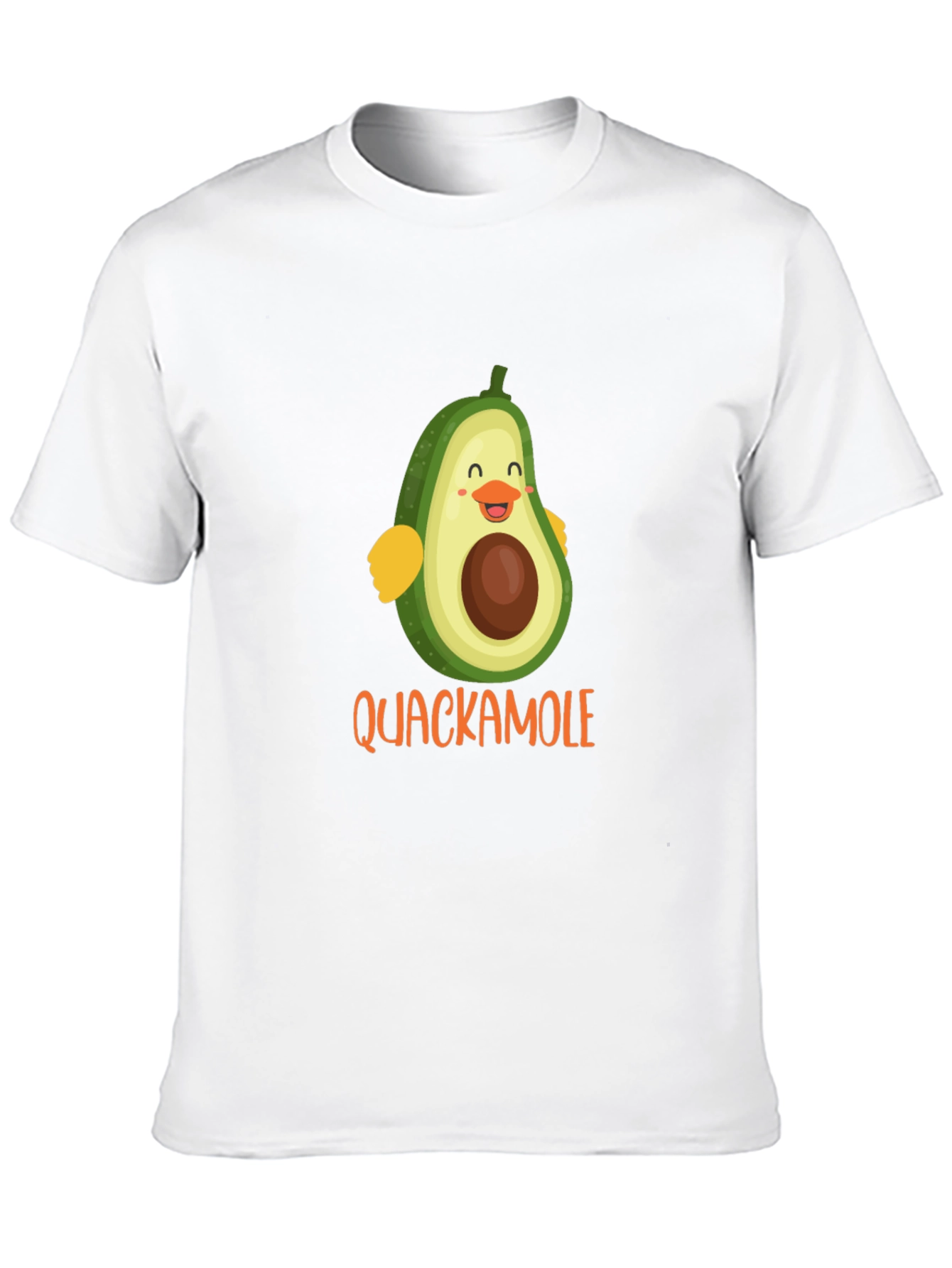 Quackamole Avocado Cartoon Graphic Black T-Shirt