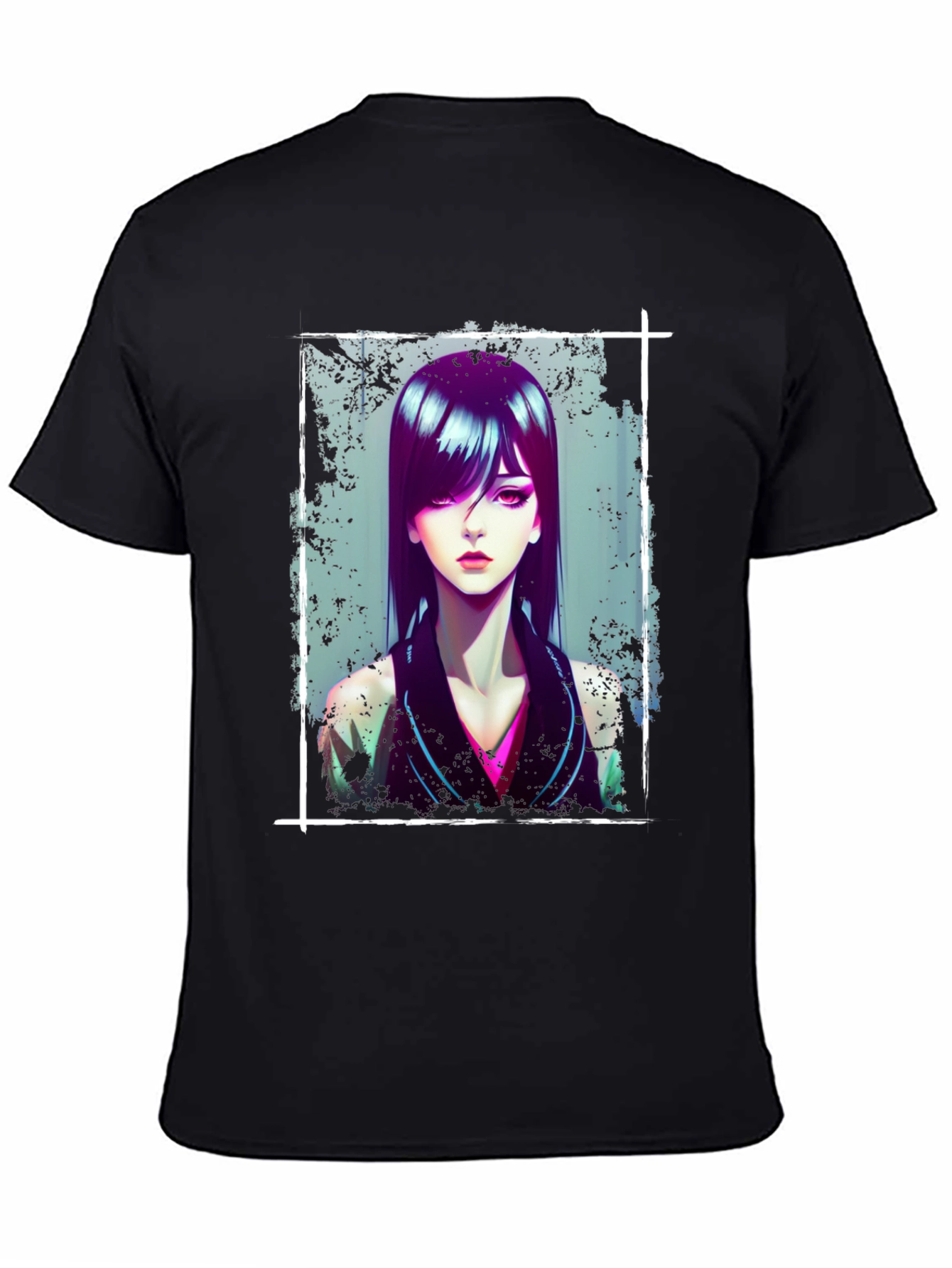 Anime Girl Graphic Black T-Shirt