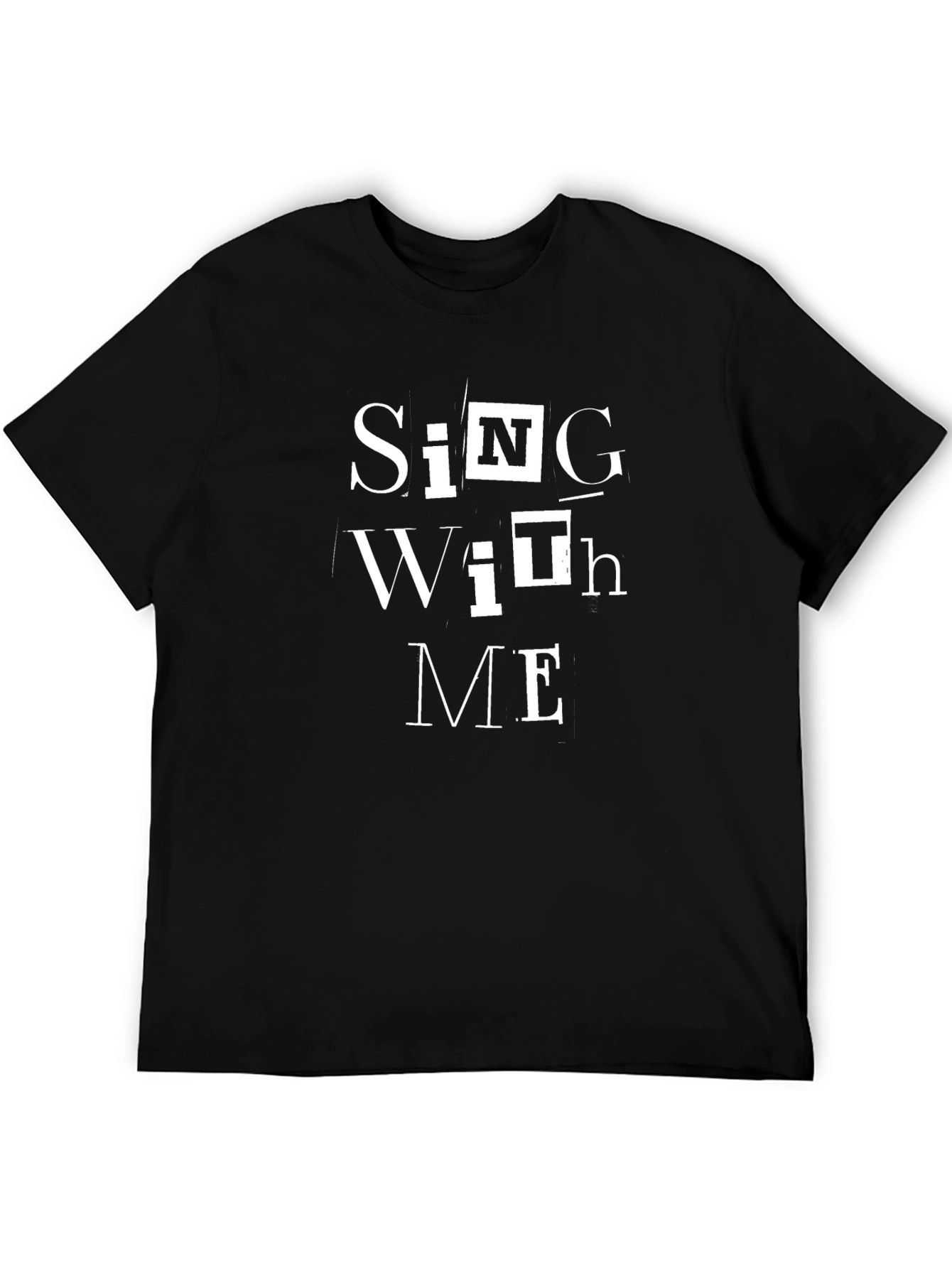 Sing With Me Graphic Tee - Black Cotton T-Shirt