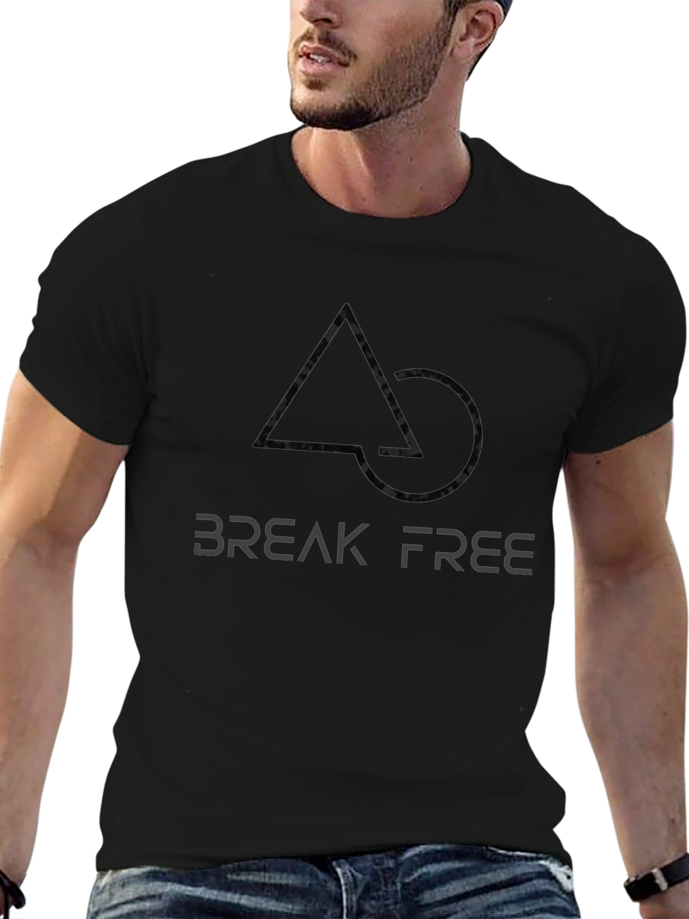 Break Free Graphic Tee - Modern Black T-Shirt