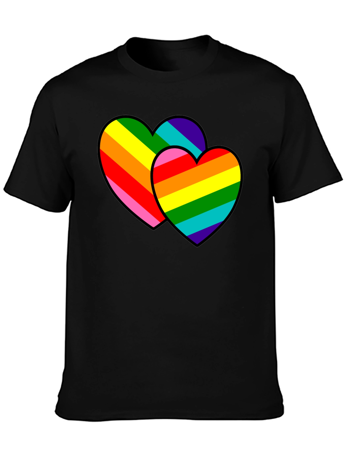 Rainbow Hearts Graphic Tee - Pride Love