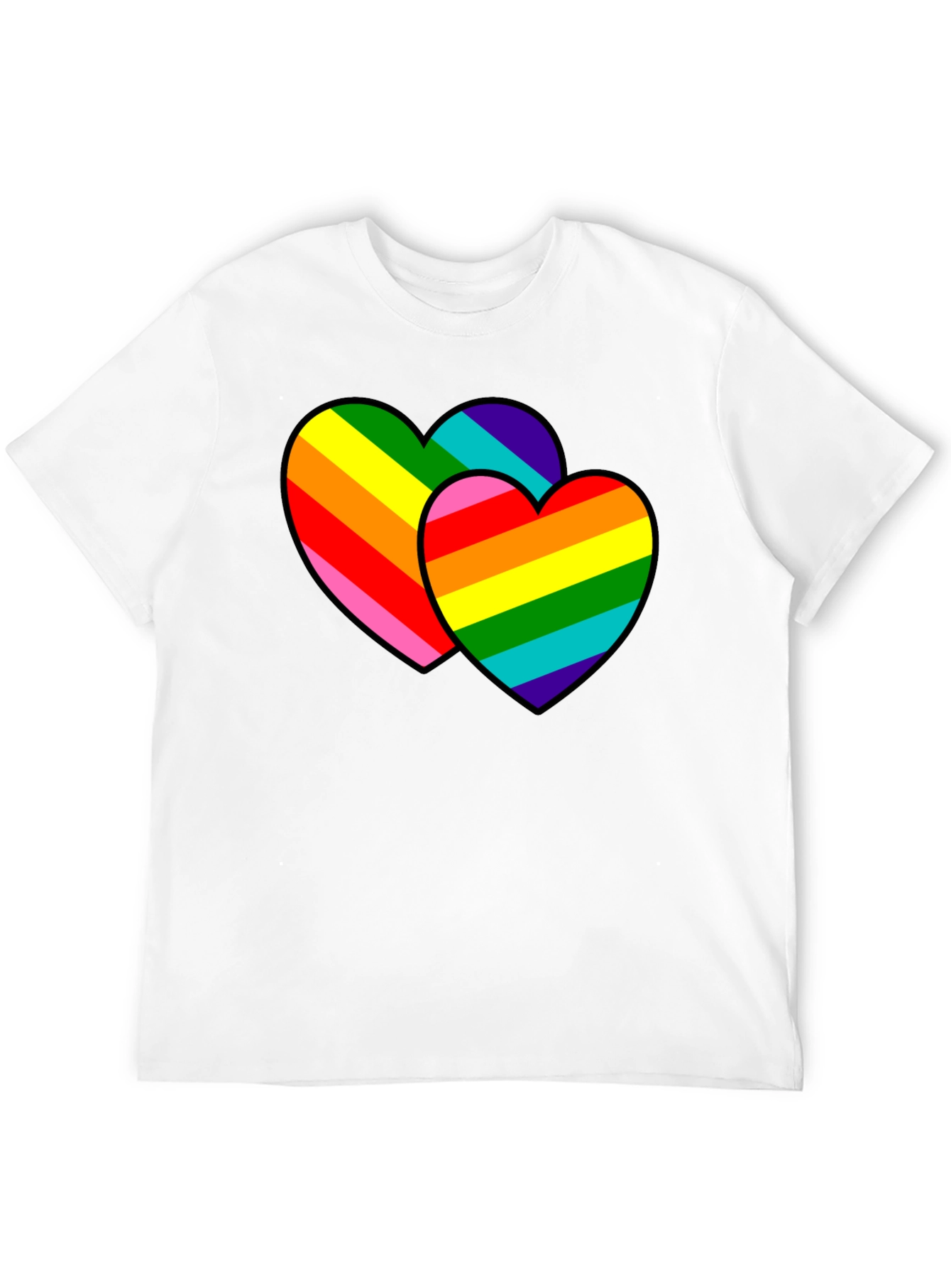 Rainbow Hearts Graphic Tee - Pride Love
