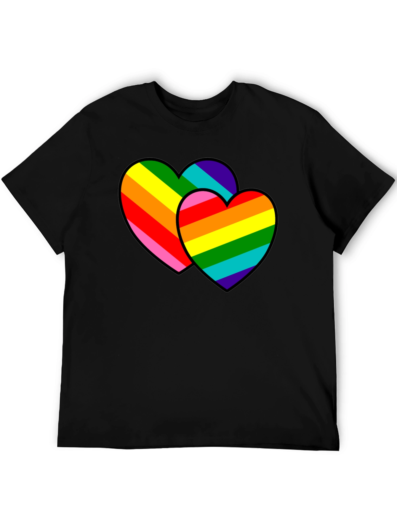 Rainbow Hearts Graphic Tee - Pride Love