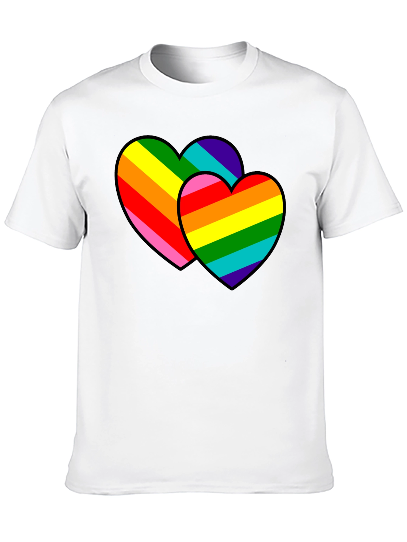 Rainbow Hearts Graphic Tee - Pride Love