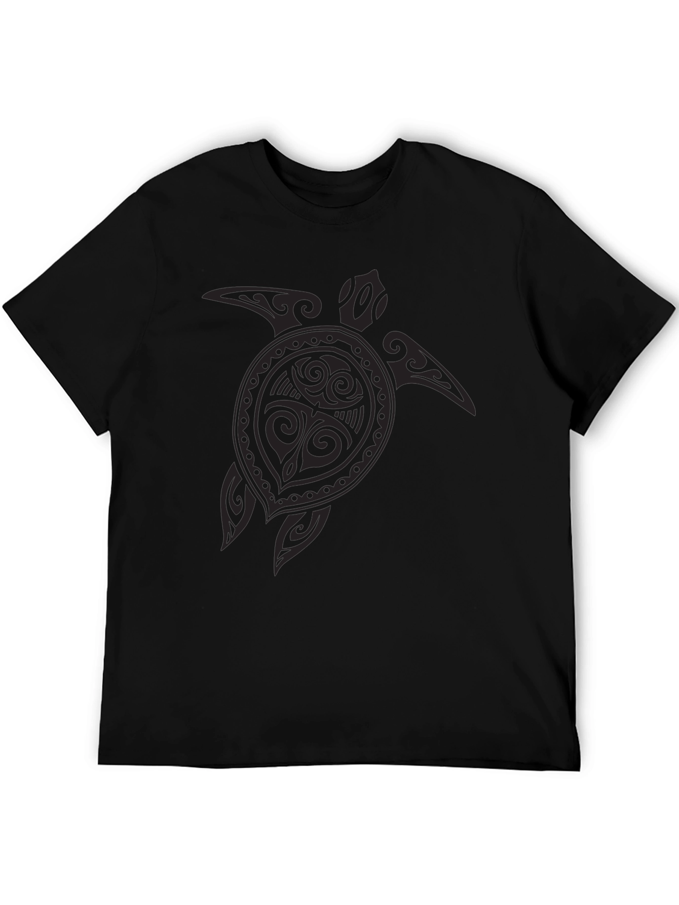 Tribal Turtle Graphic Black T-Shirt