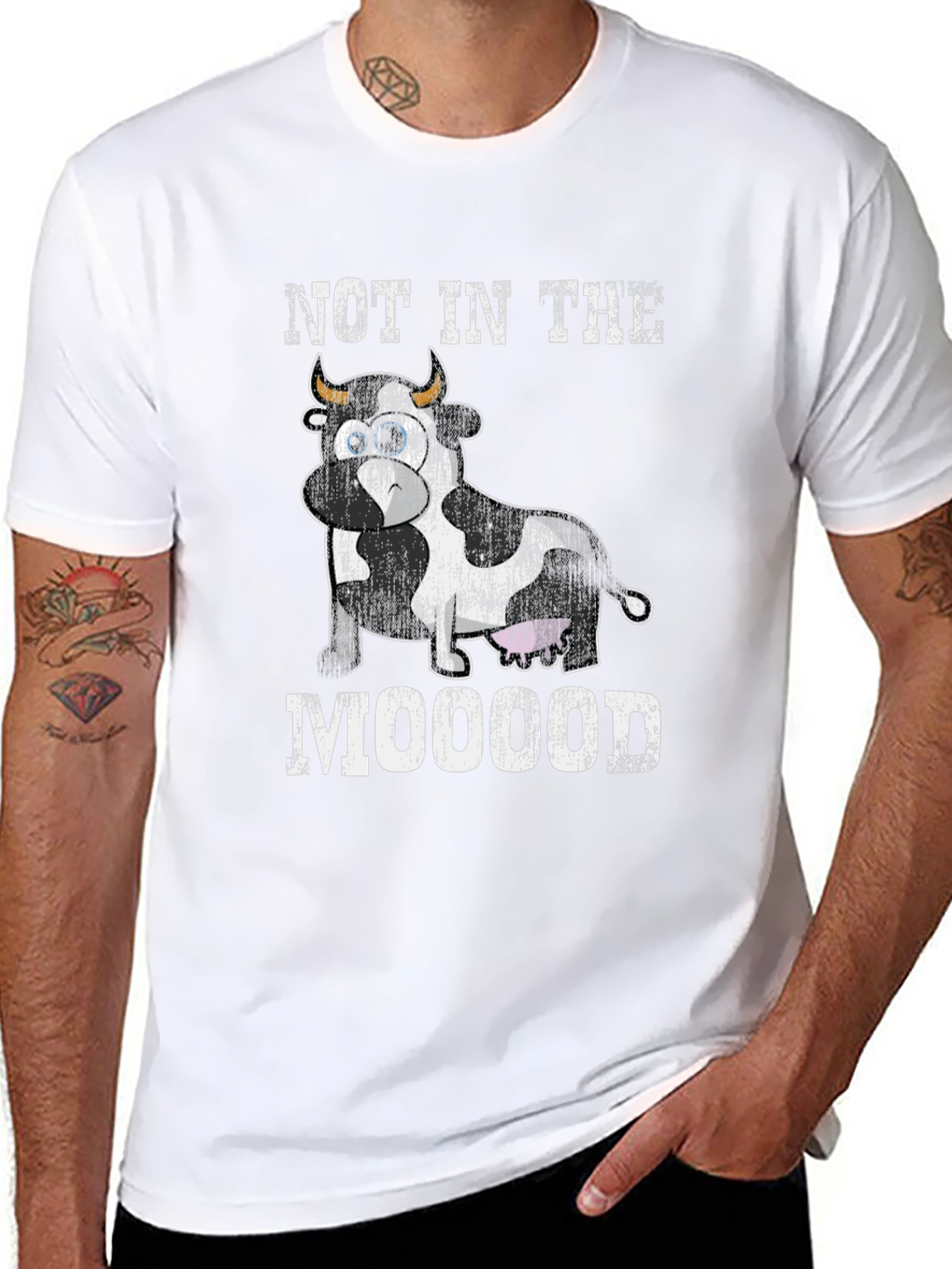 Not In The Mooood Cow Graphic Tee
