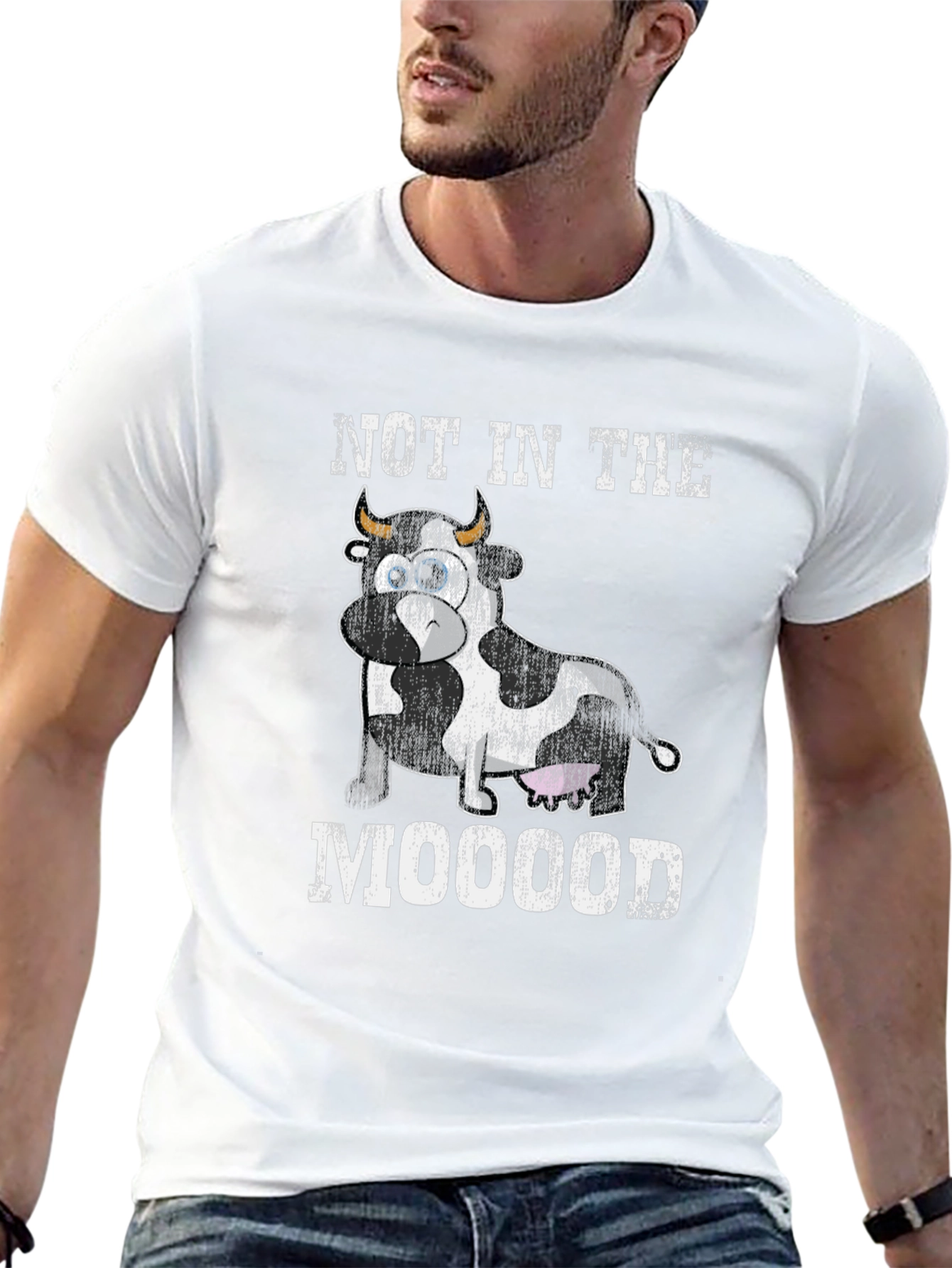 Not In The Mooood Cow Graphic Tee