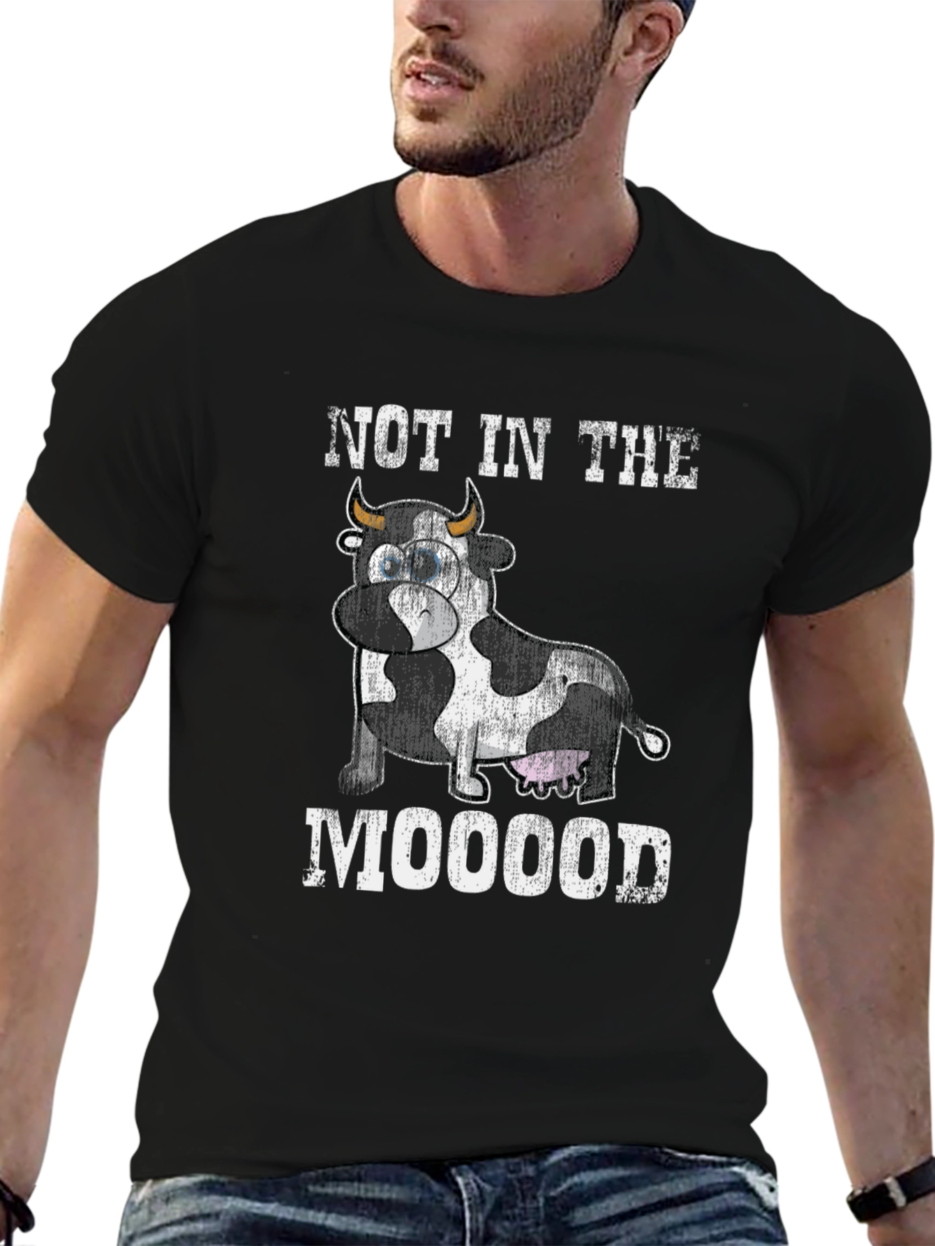 Not In The Mooood Cow Graphic Tee
