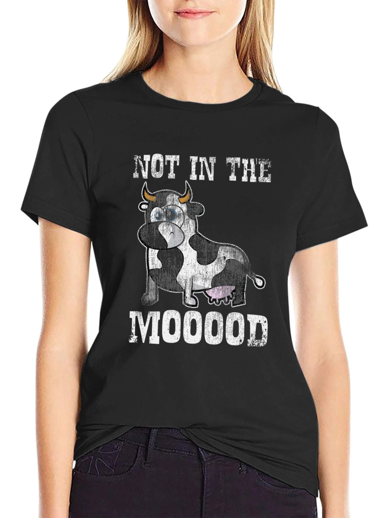 Not In The Mooood Cow Graphic Tee