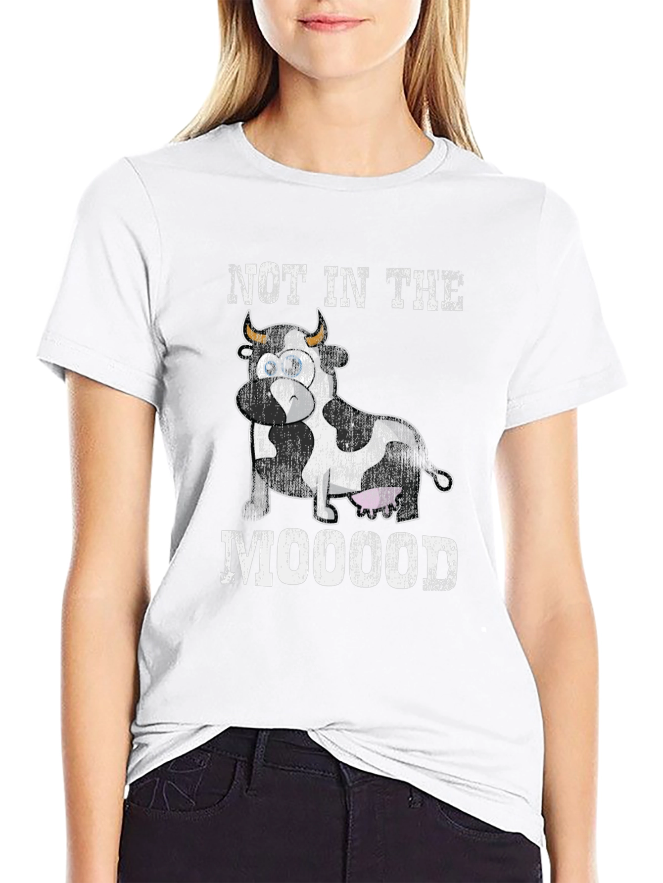 Not In The Mooood Cow Graphic Tee