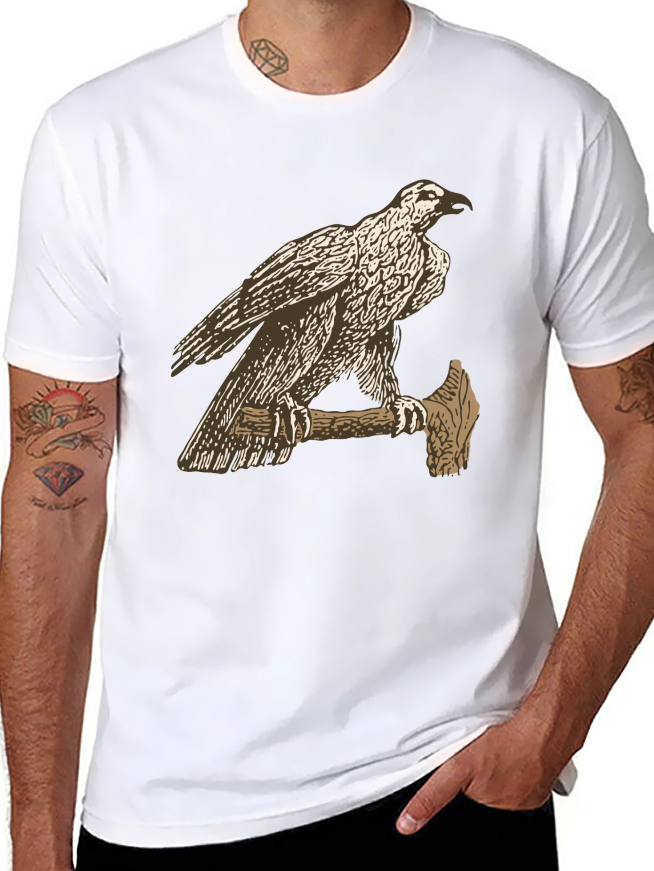 Eagle on Axe Black T-Shirt - Unique Graphic Tee