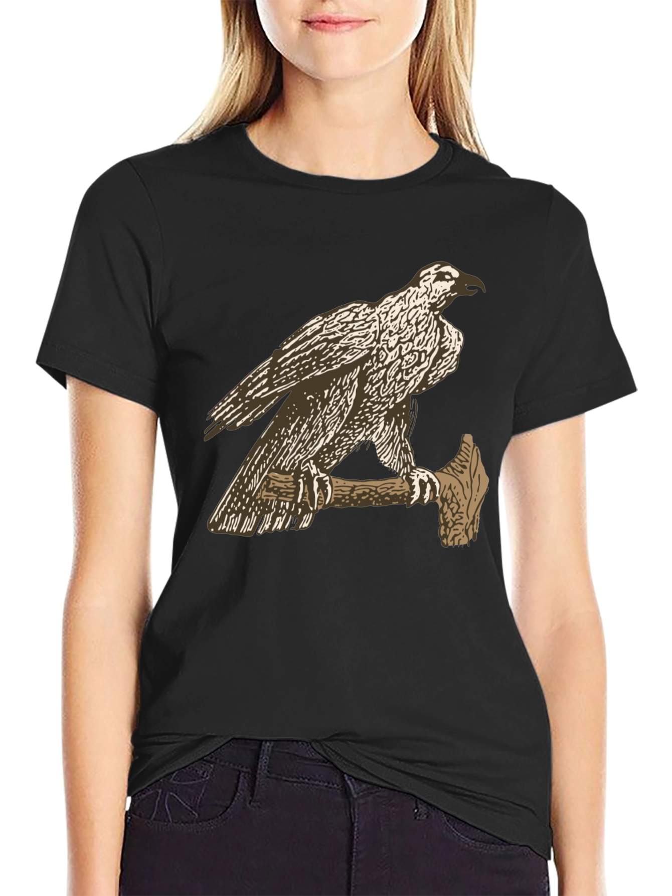 Eagle on Axe Black T-Shirt - Unique Graphic Tee
