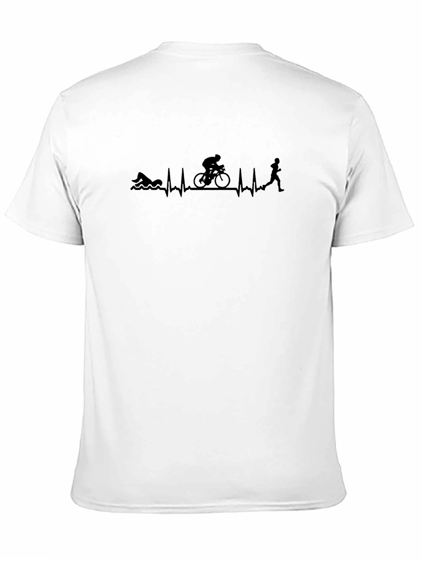 Triathlon Heartbeat T-Shirt - Swim Bike Run Tee