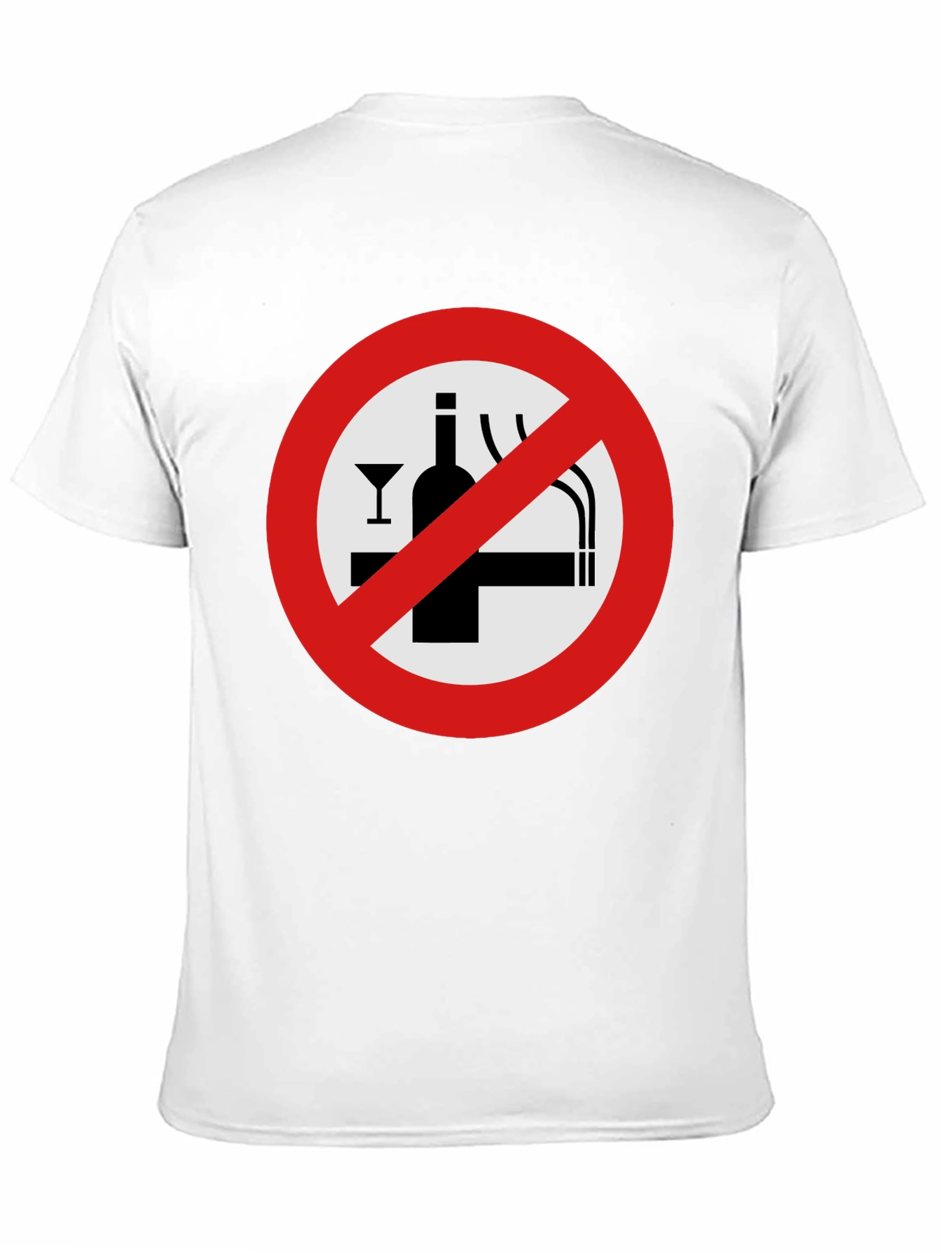 No Alcohol & Smoking T-Shirt - Black Graphic Tee