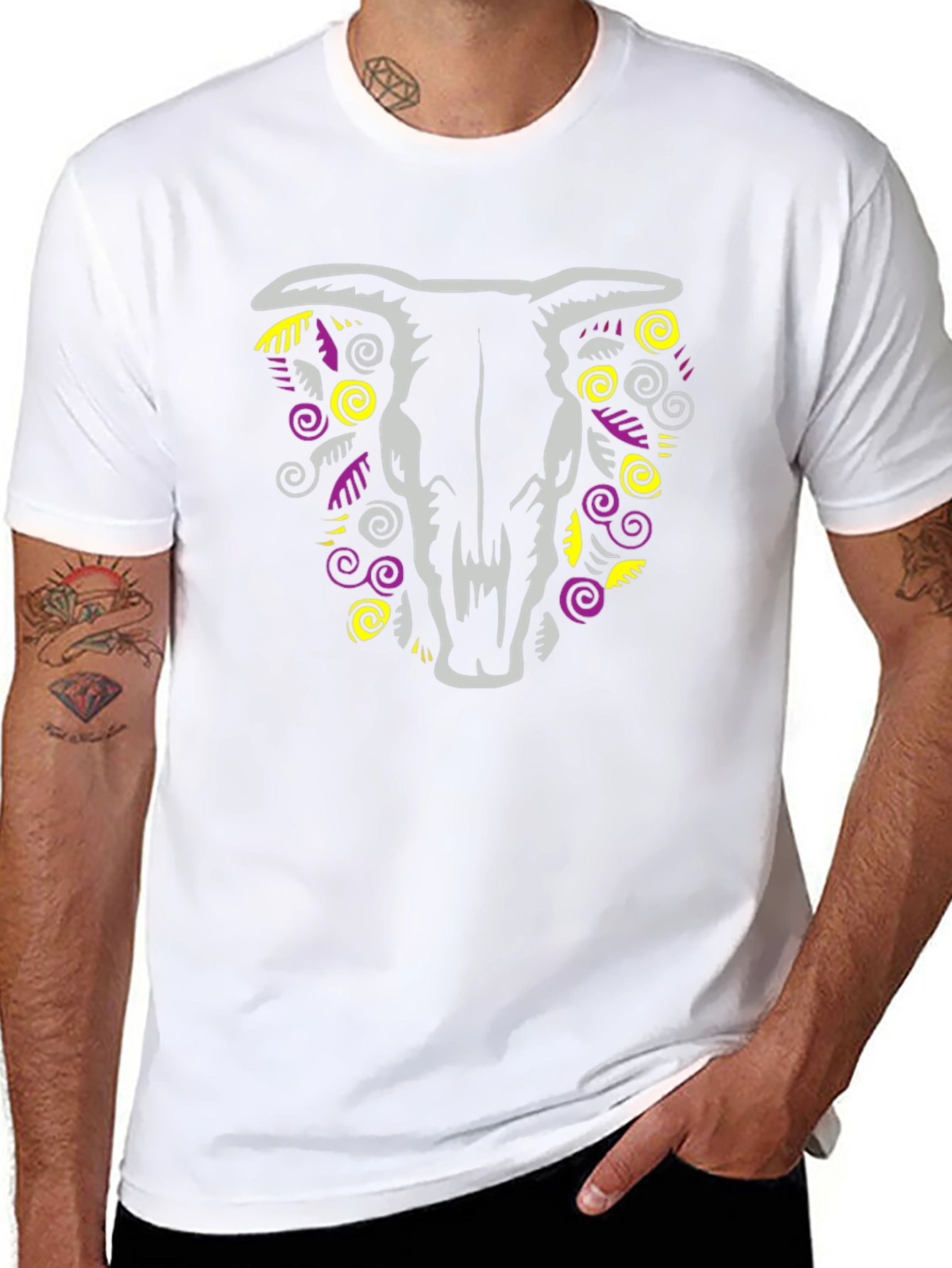 Skull Graphic T-Shirt - Trendy Mens Tee