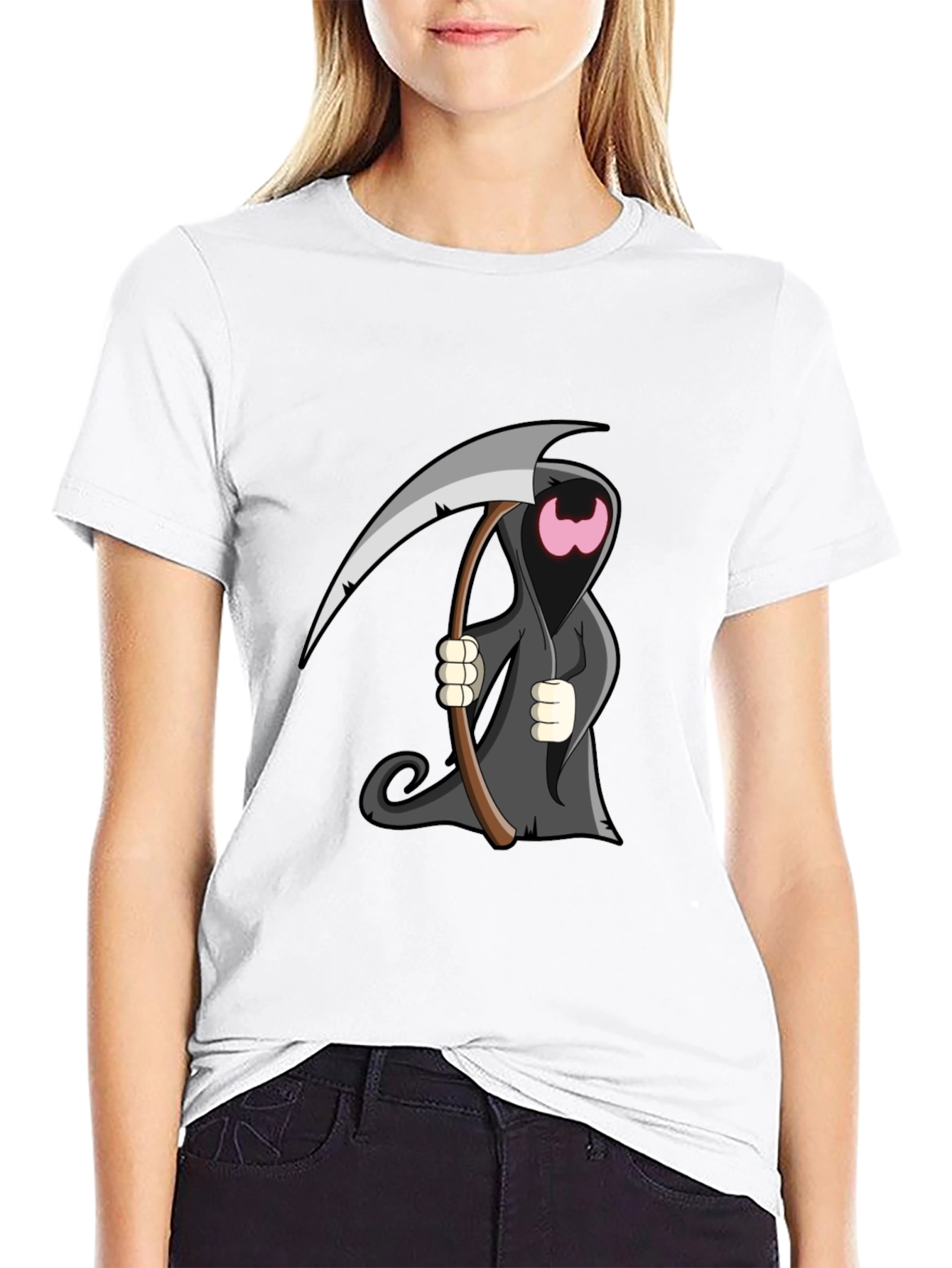 Cartoon Grim Reaper Graphic T-Shirt