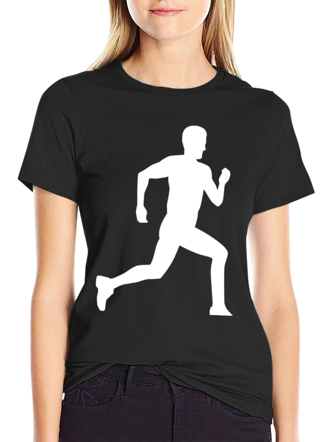 Runner Silhouette Graphic Black T-Shirt
