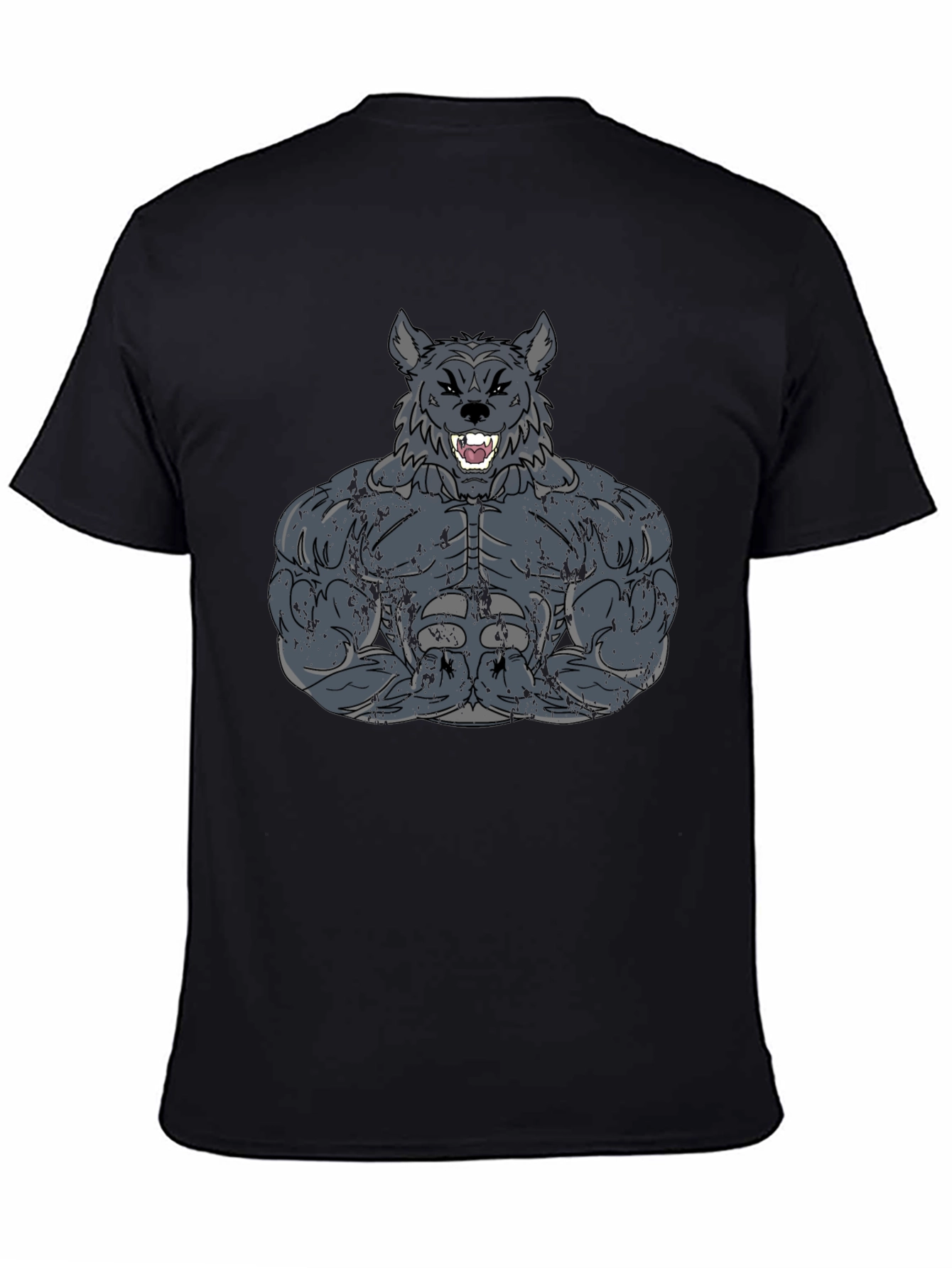 Wolf Muscle Graphic Tee - Mens Black T-Shirt