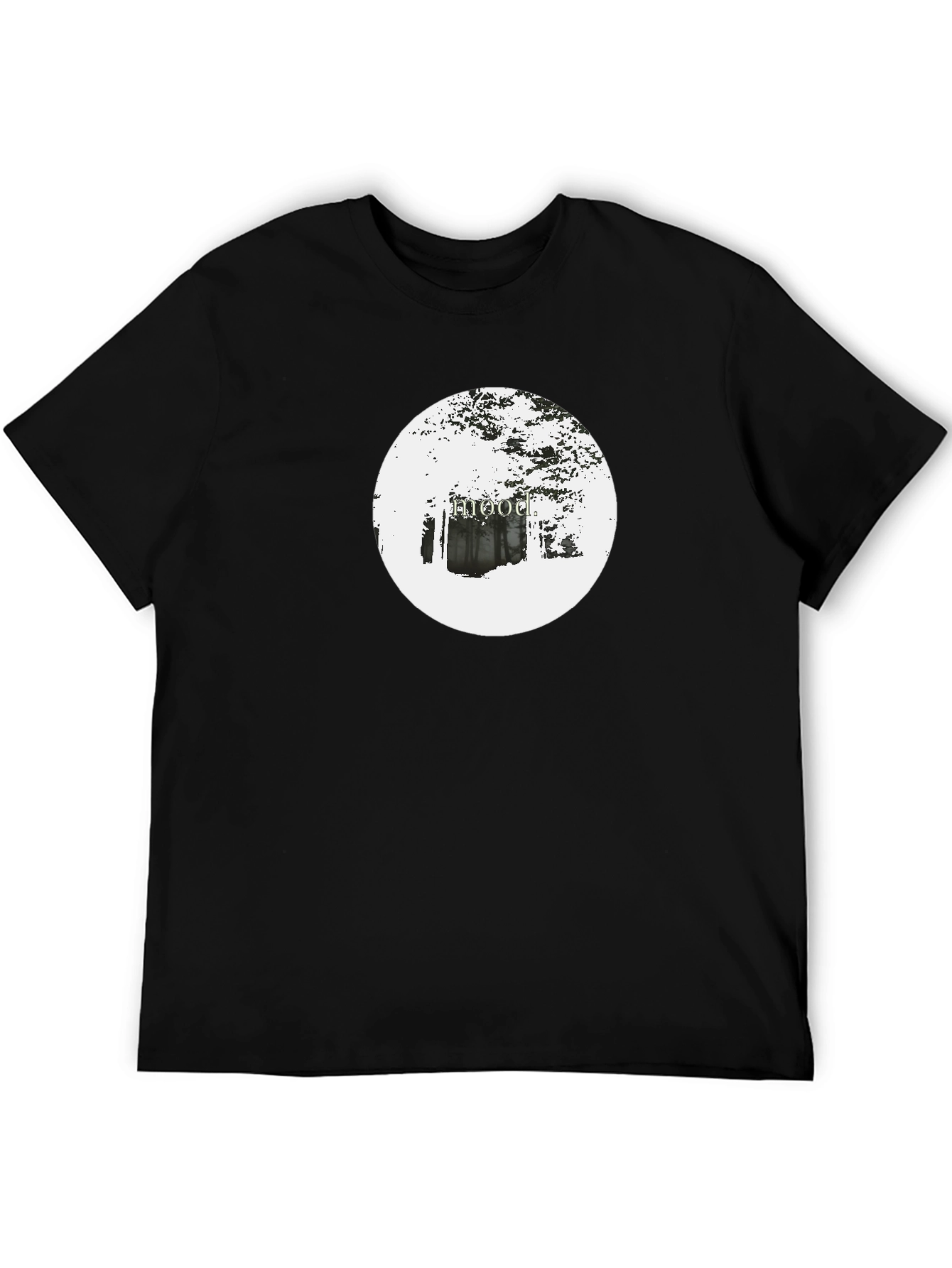 Black T-Shirt with Hooded Circle Design