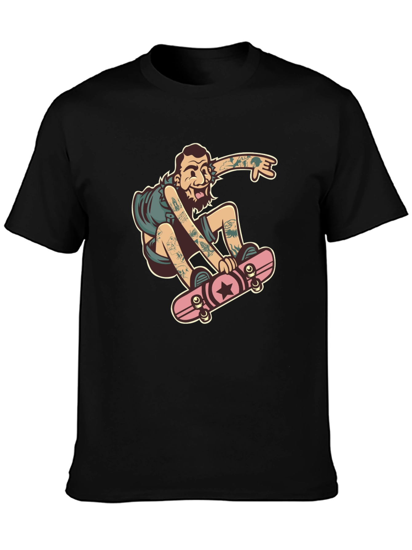Skater Dude Graphic Black T-Shirt