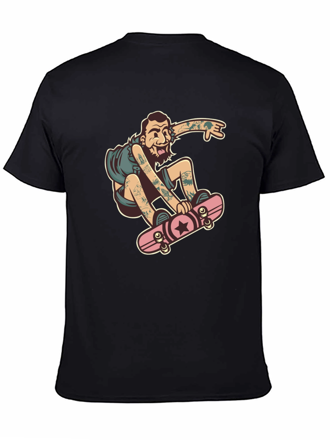Skater Dude Graphic Black T-Shirt