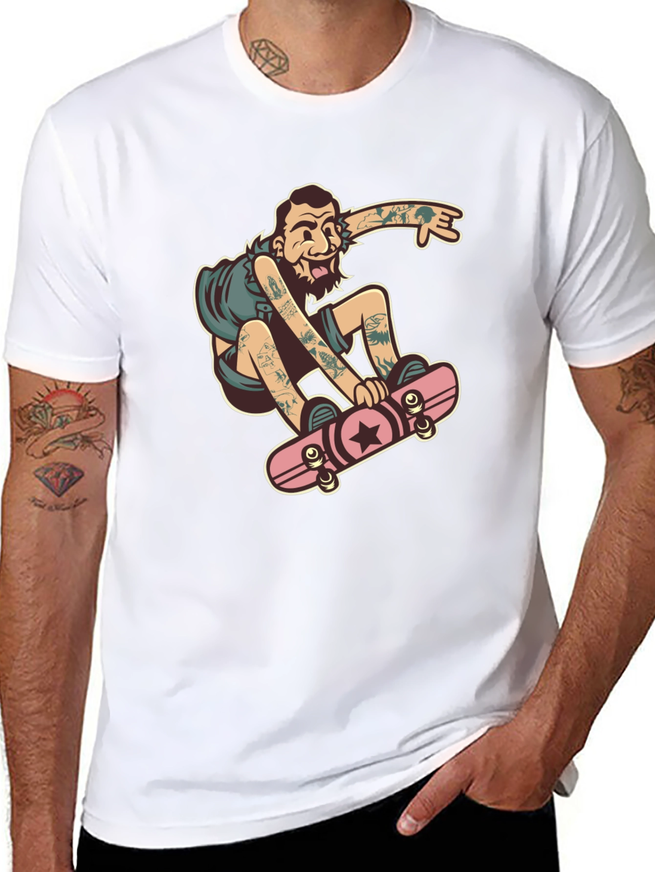 Skater Dude Graphic Black T-Shirt