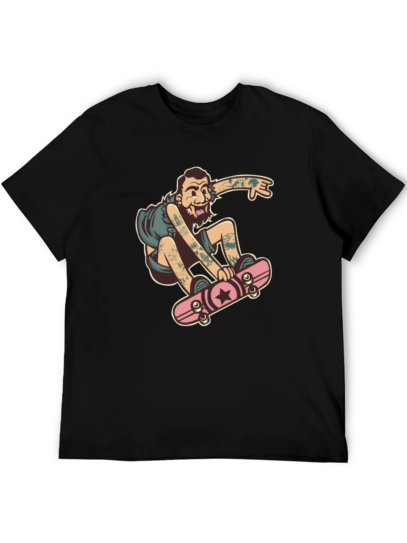 Skater Dude Graphic Black T-Shirt