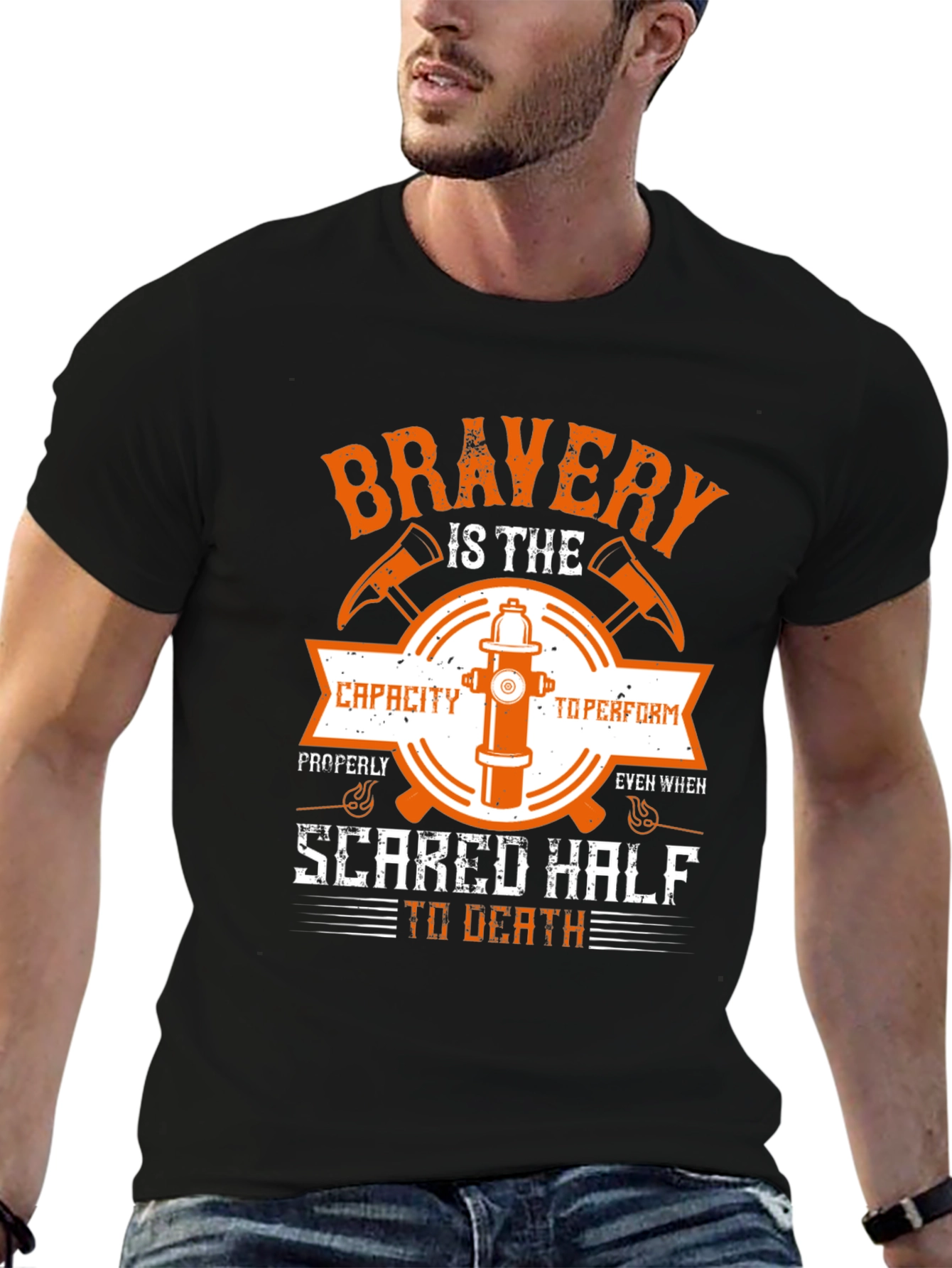 Firefighter Bravery Graphic T-Shirt