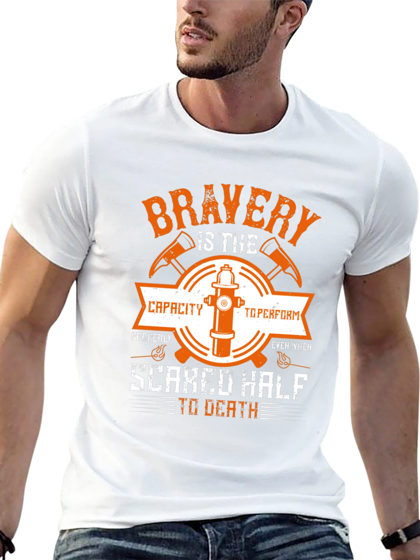 Firefighter Bravery Graphic T-Shirt