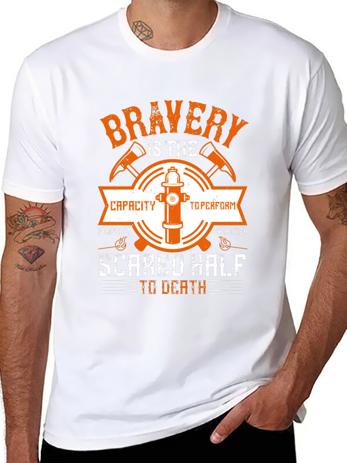 Firefighter Bravery Graphic T-Shirt