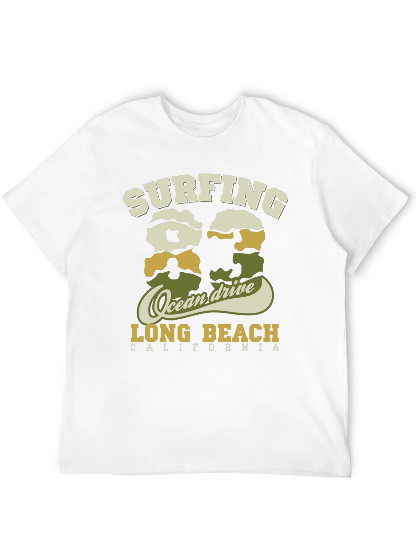 Surfing Long Beach California Tee - Ocean Drive