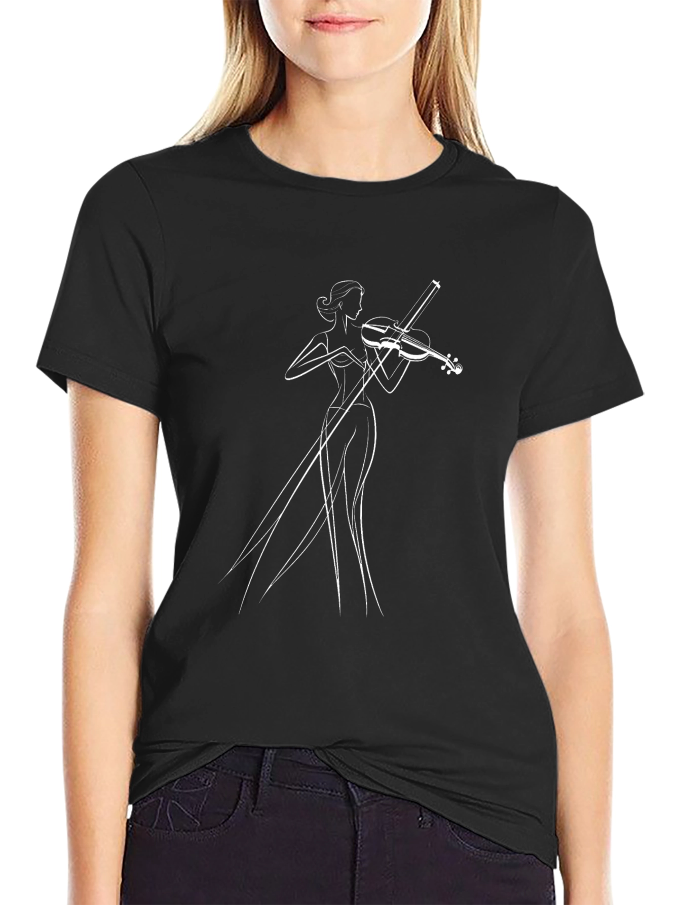 Violin Lady Graphic Tee - Stylish Unisex T-Shirt