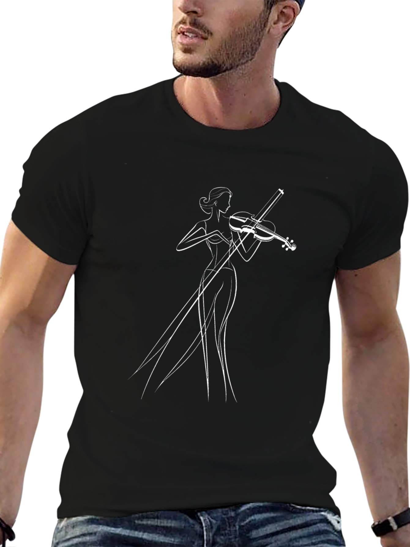 Violin Lady Graphic Tee - Stylish Unisex T-Shirt