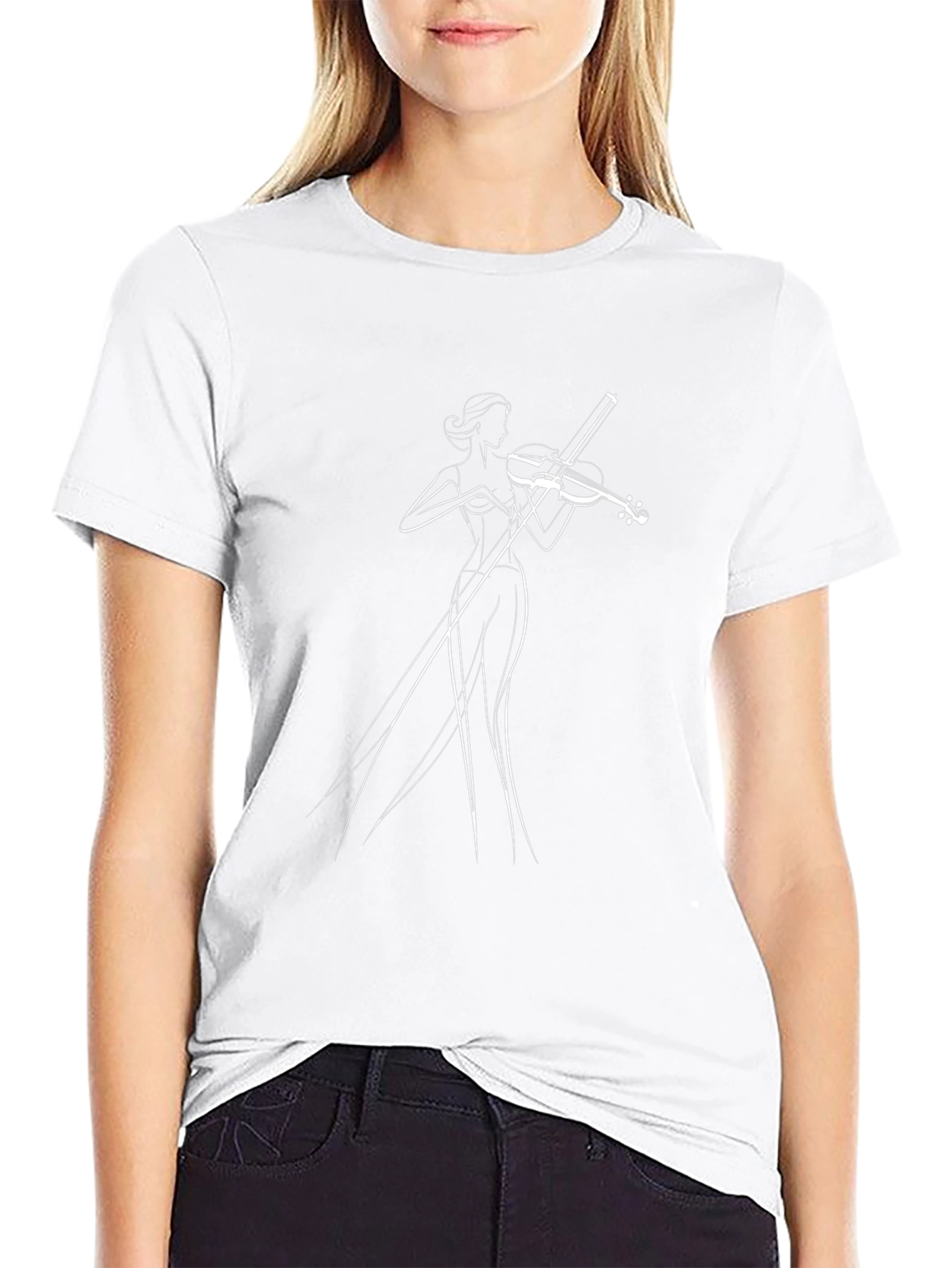 Violin Lady Graphic Tee - Stylish Unisex T-Shirt