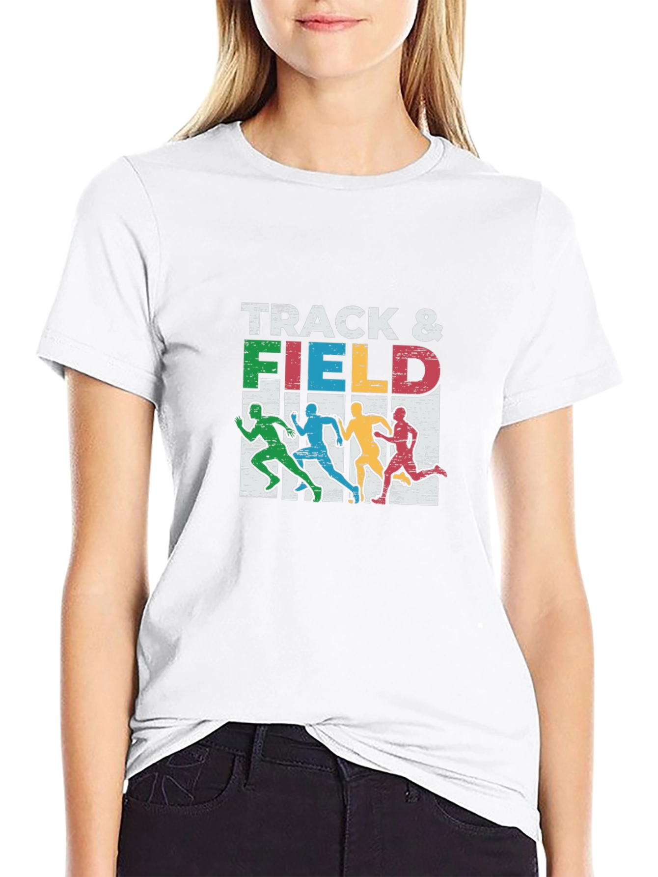 Track & Field Graphic Tee - Runner Silhouette Design