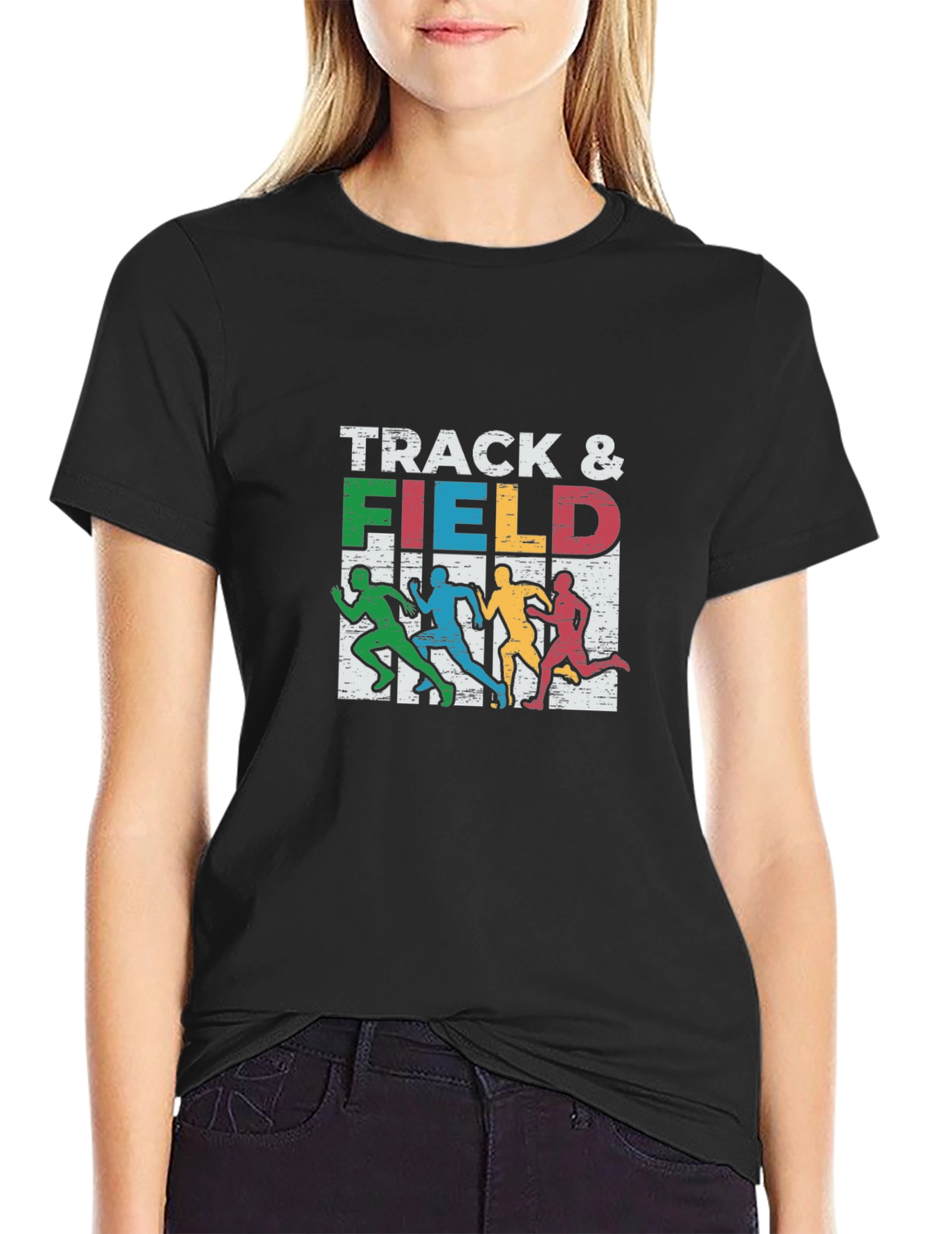 Track & Field Graphic Tee - Runner Silhouette Design
