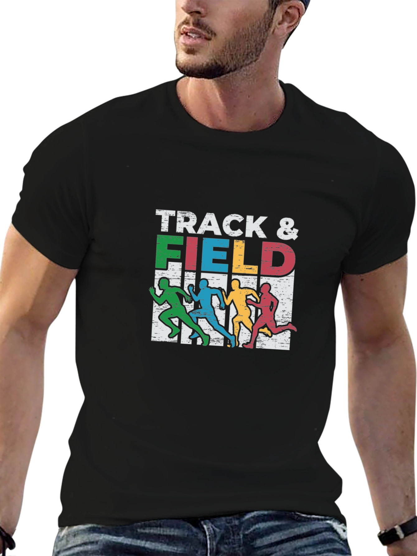 Track & Field Graphic Tee - Runner Silhouette Design