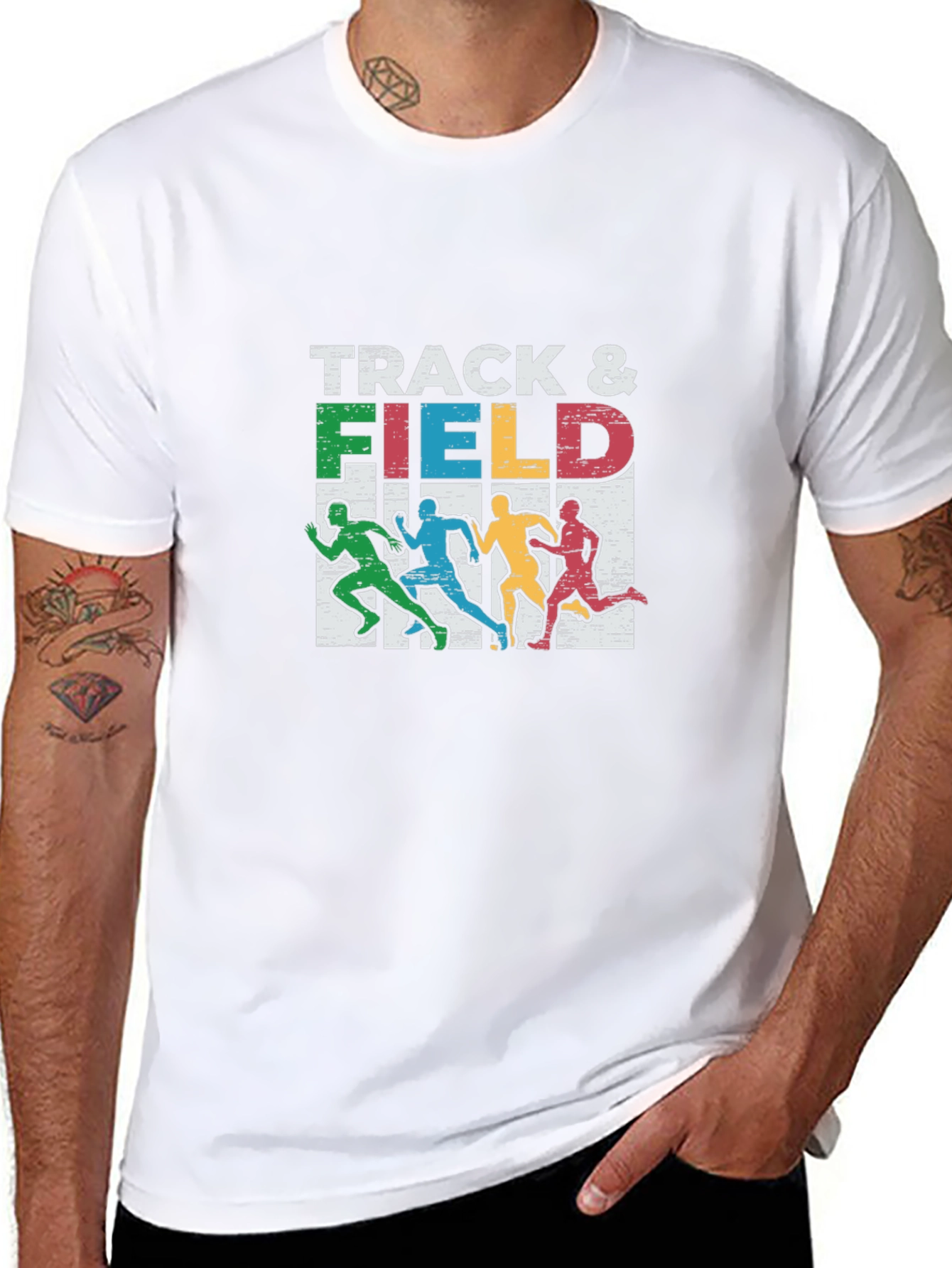 Track & Field Graphic Tee - Runner Silhouette Design