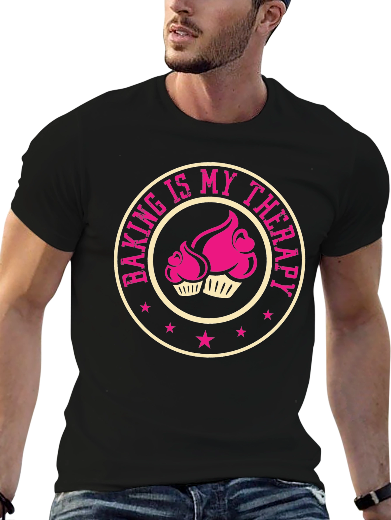 Baking is My Therapy T-Shirt - Cupcake Design