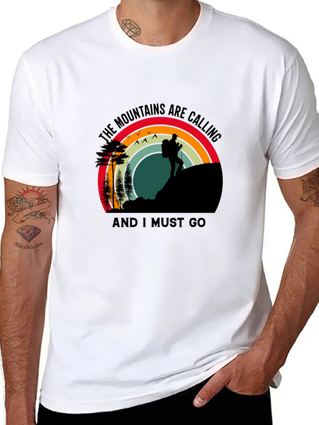 Mountains Calling T-Shirt - Hiker Adventure