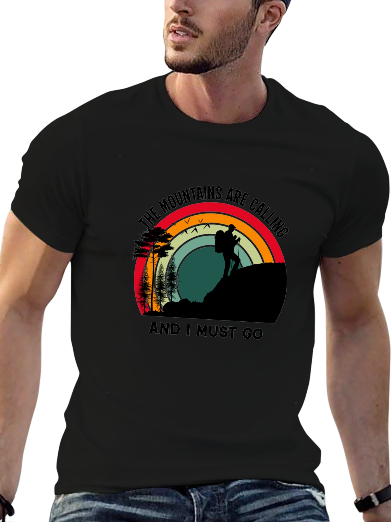 Mountains Calling T-Shirt - Hiker Adventure