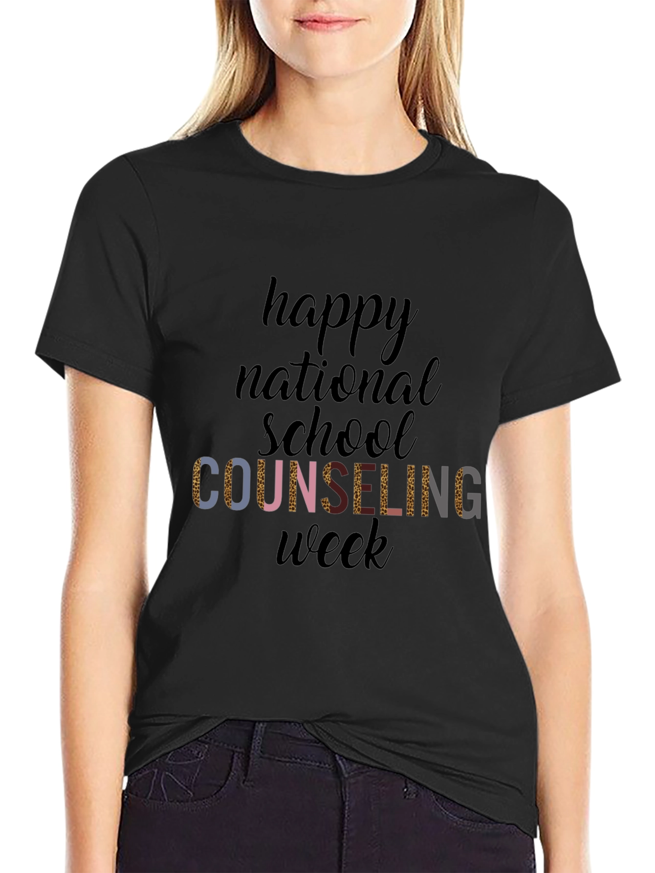 Happy National School Counseling Week Black T-Shirt