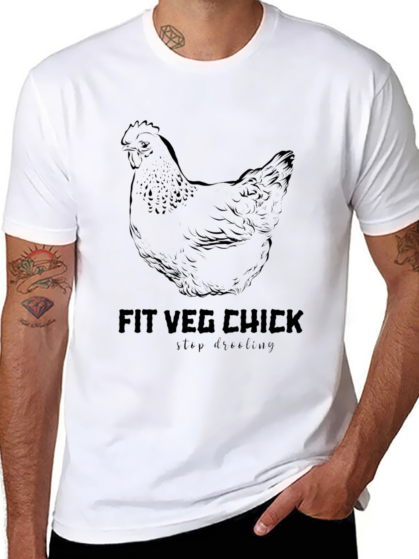 Fit Veg Chick T-Shirt - Unisex Black Tee
