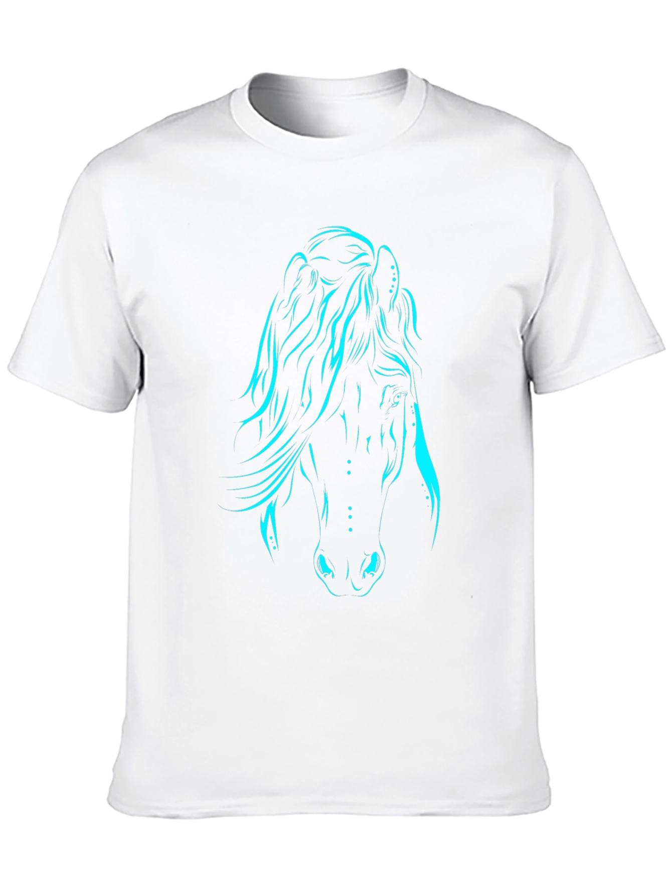 Black T-Shirt with Luminous Horse Graphic