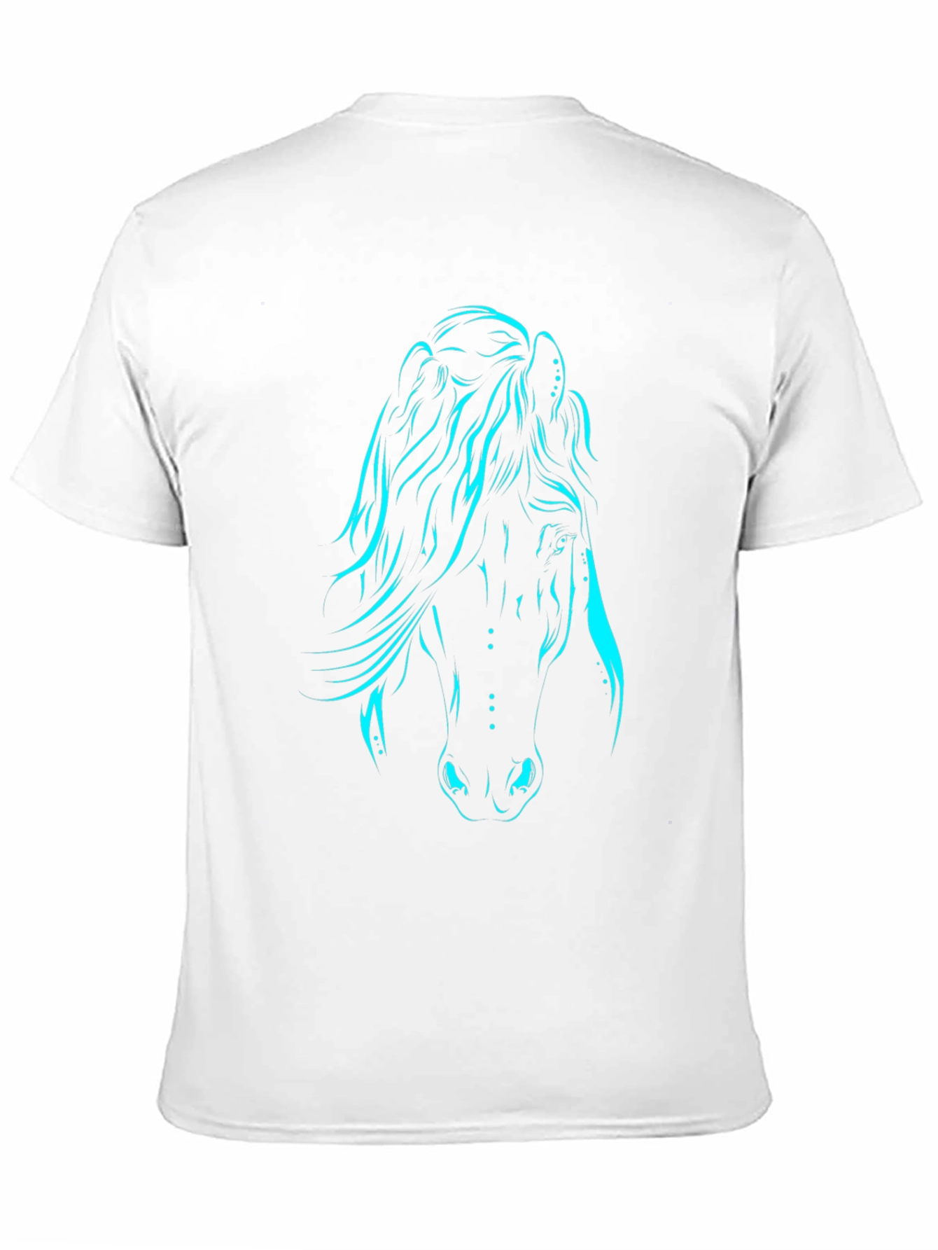 Black T-Shirt with Luminous Horse Graphic