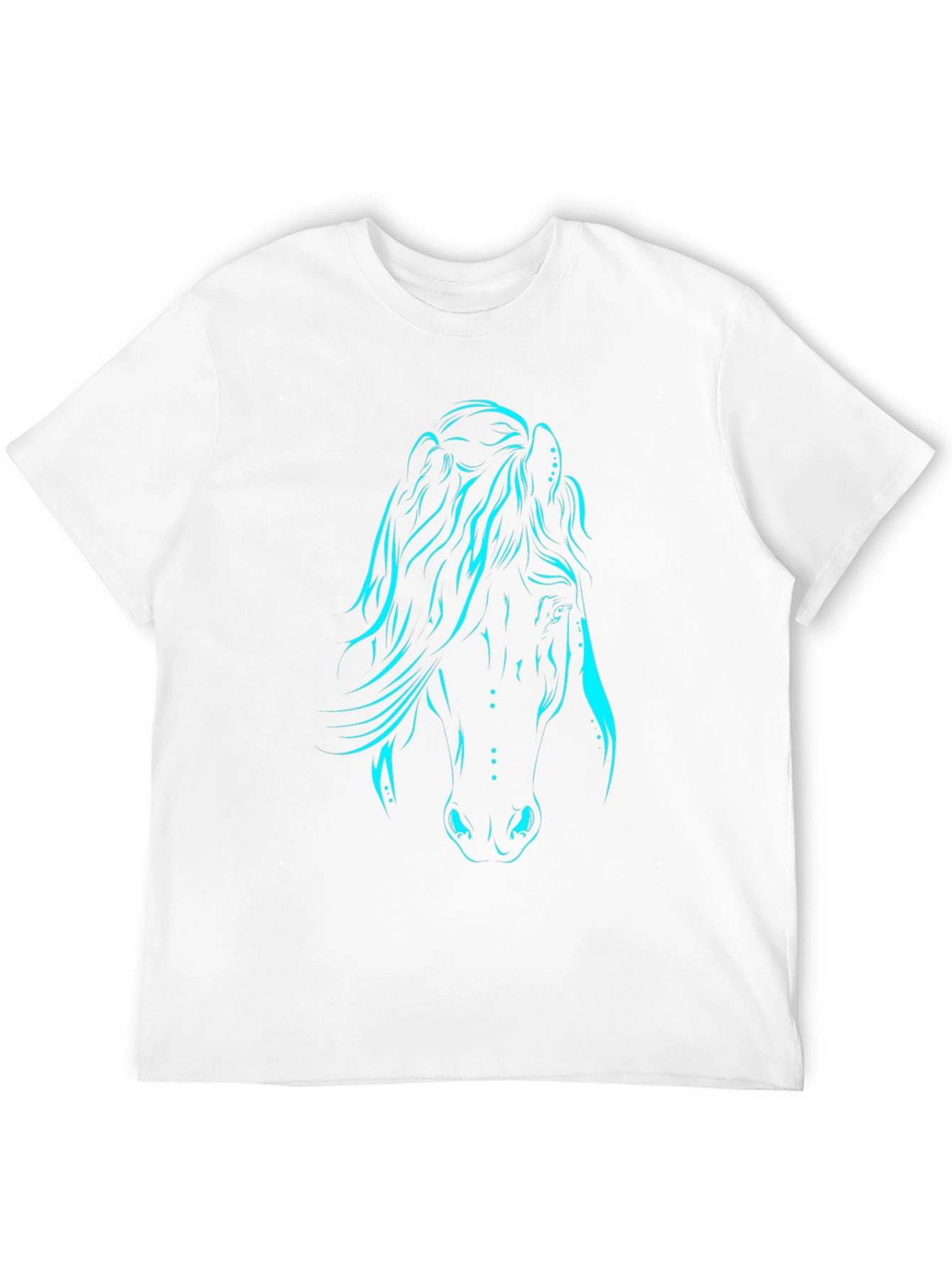 Black T-Shirt with Luminous Horse Graphic