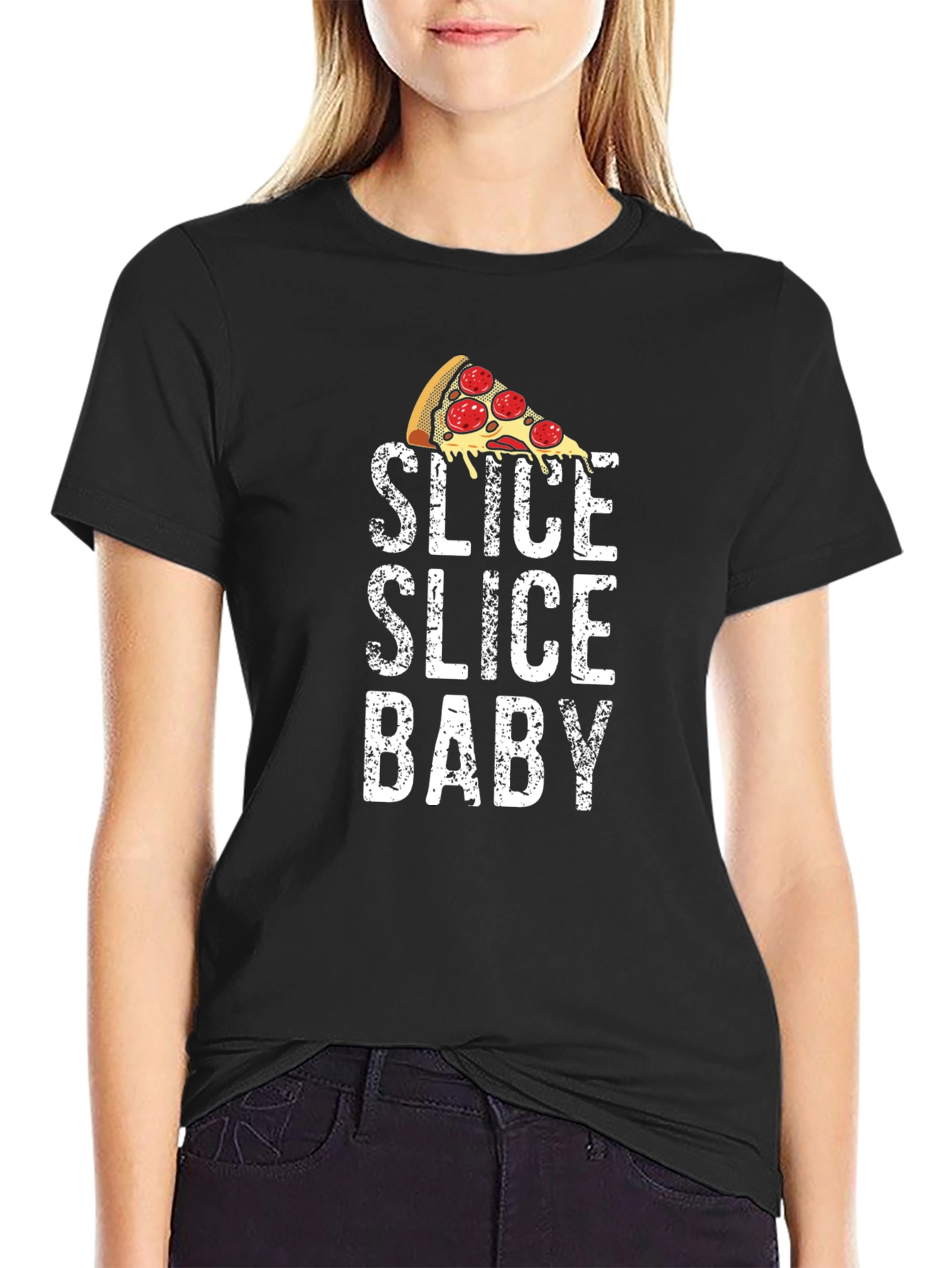 Slice Slice Baby Pizza T-Shirt - Funny Food Tee