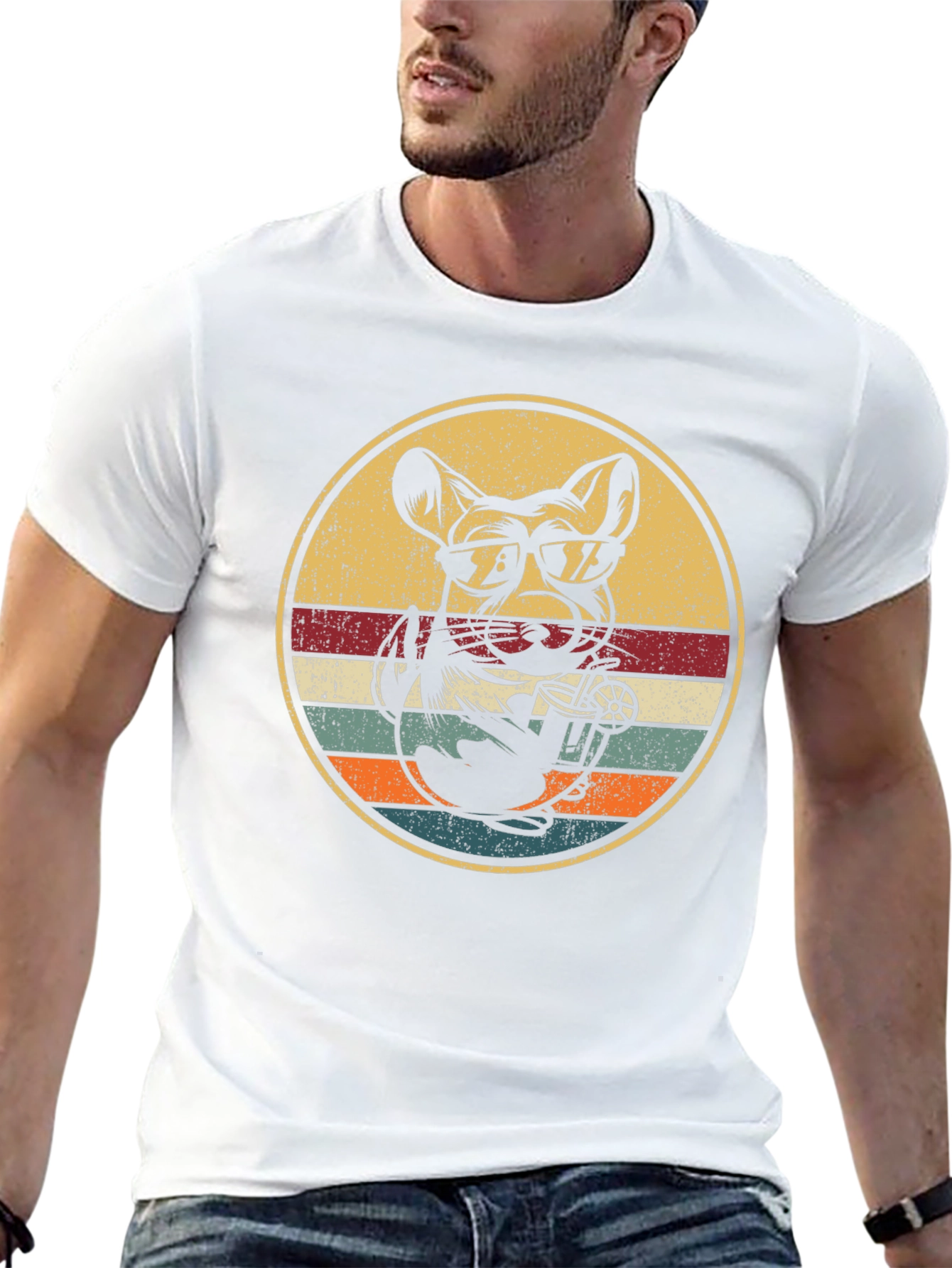 Cool Dog Drinking Tee - Retro Style