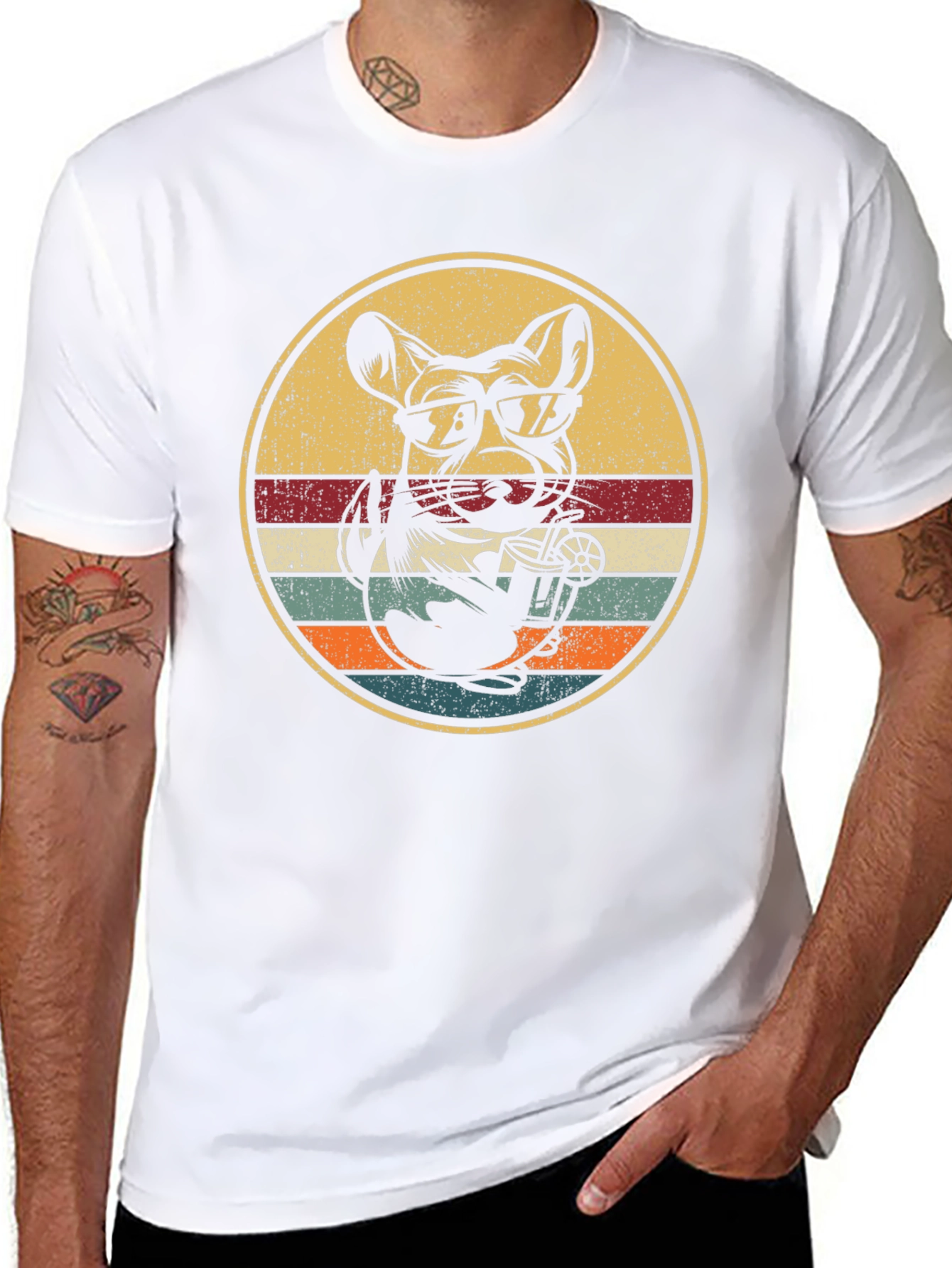 Cool Dog Drinking Tee - Retro Style